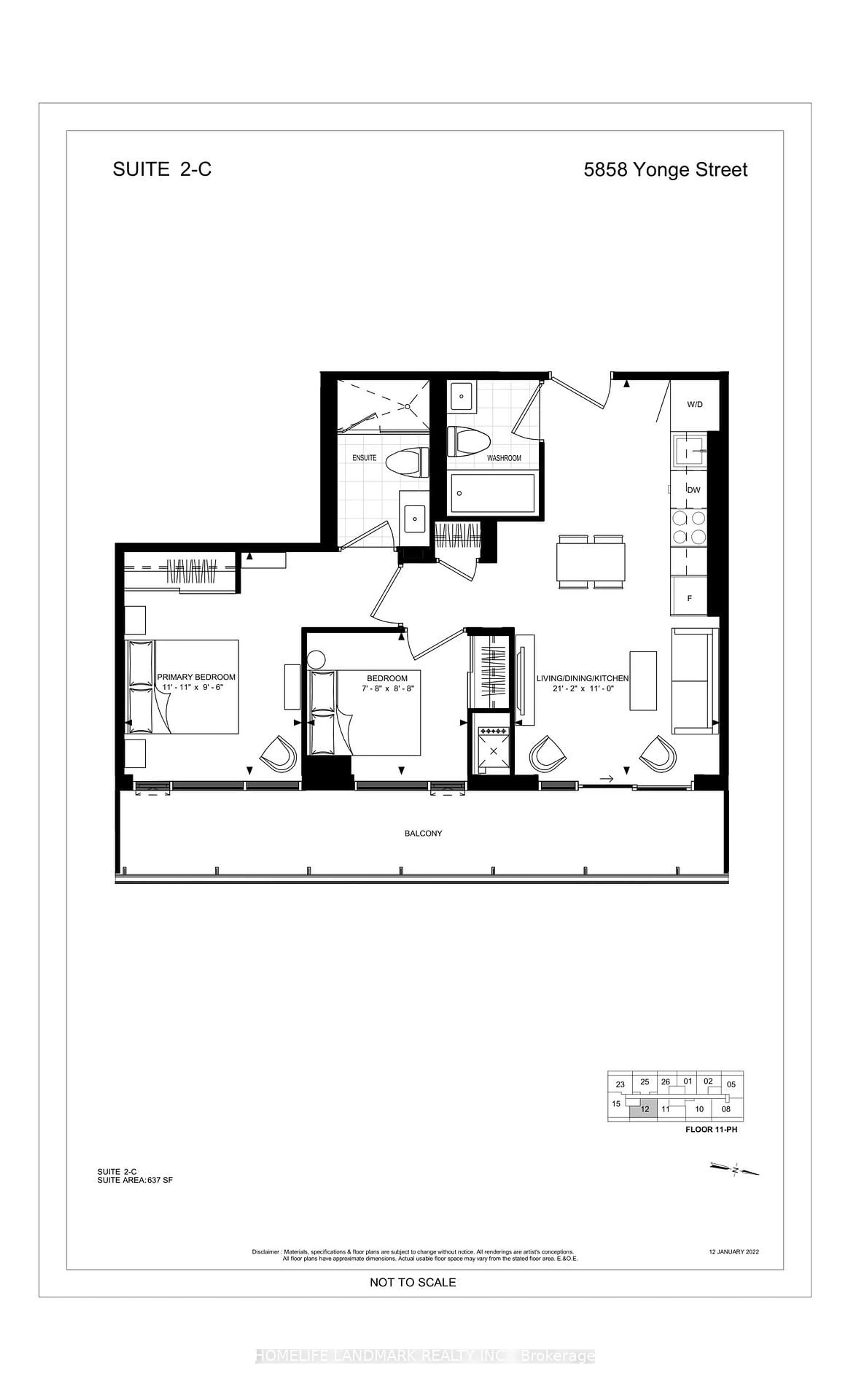 Floor plan for 5858 Yonge St #3112, Toronto Ontario M2M 0C6