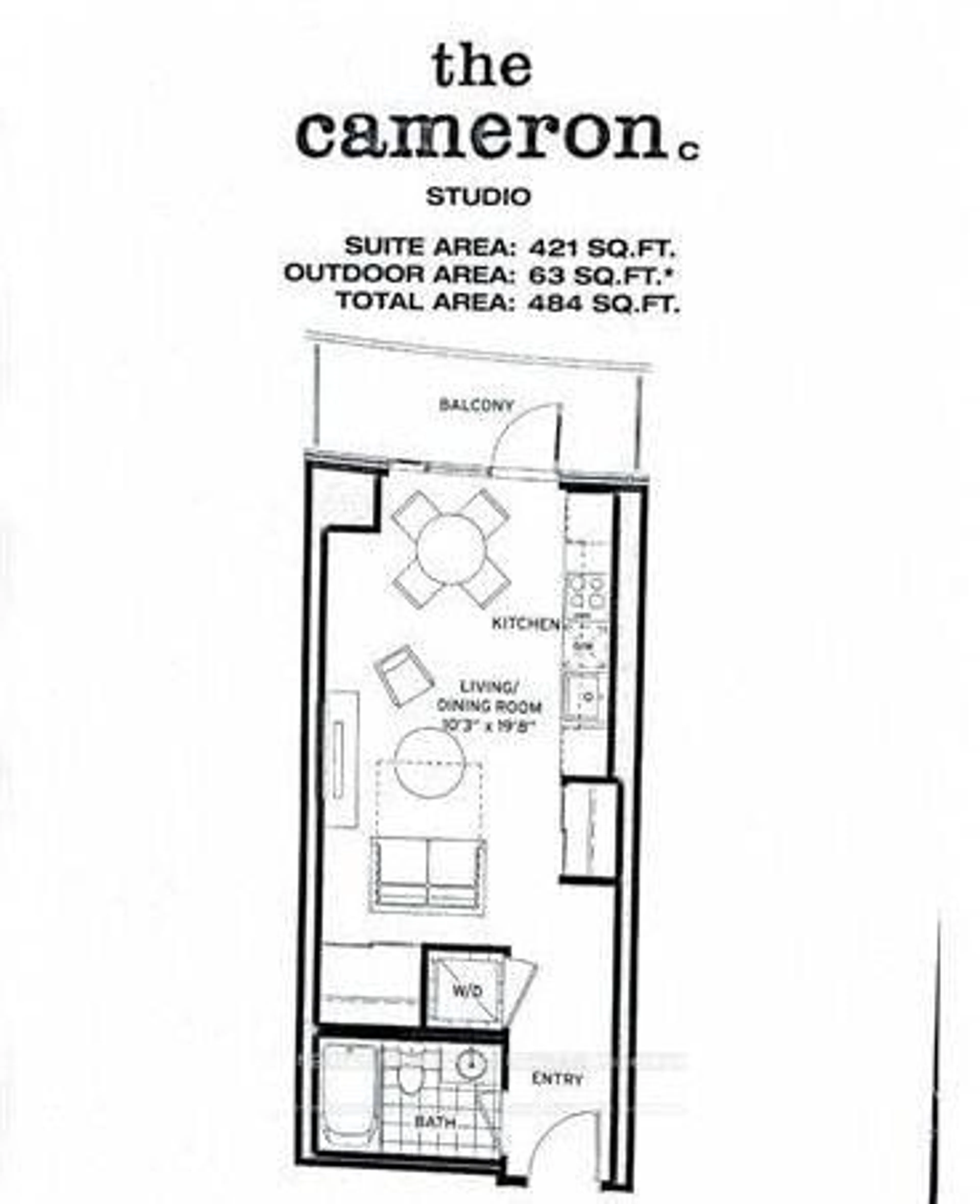 Floor plan for 21 Widmer St #1103, Toronto Ontario M5V 0B8