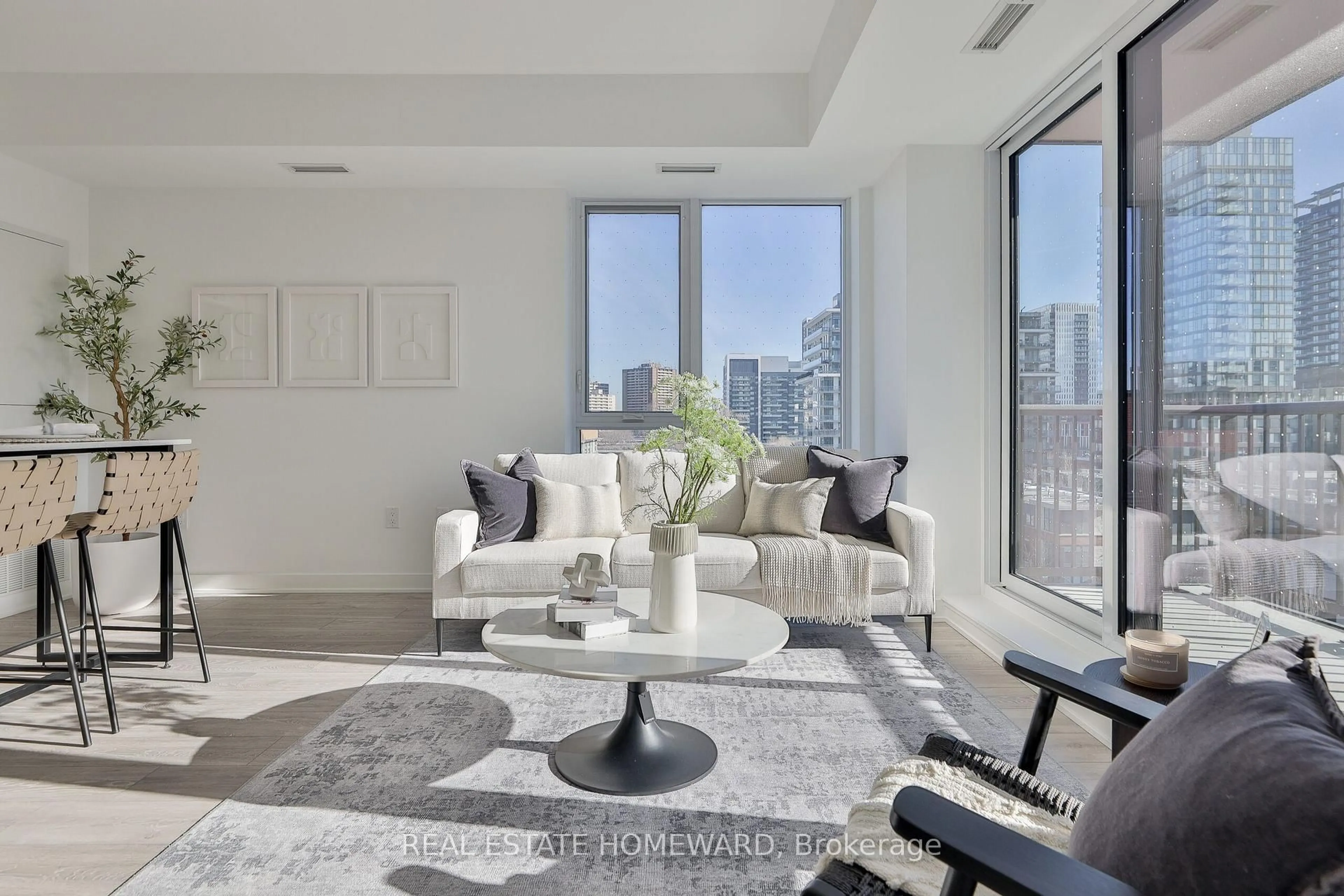 Living room with furniture, unknown for 10 Oak St #1703, Toronto Ontario M5A 0Z1