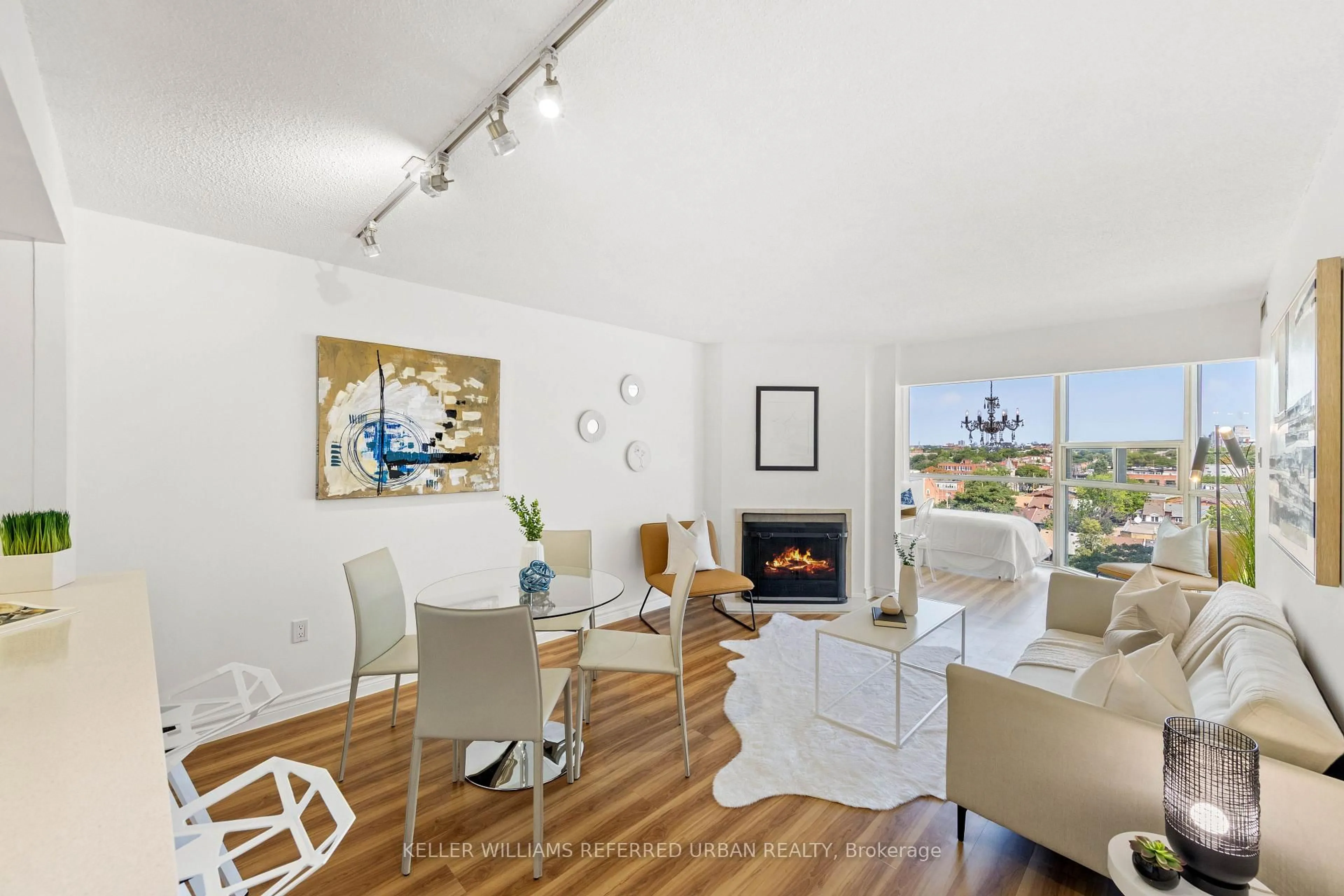Dining room, wood/laminate floor for 725 King St #1003, Toronto Ontario M5V 2W9