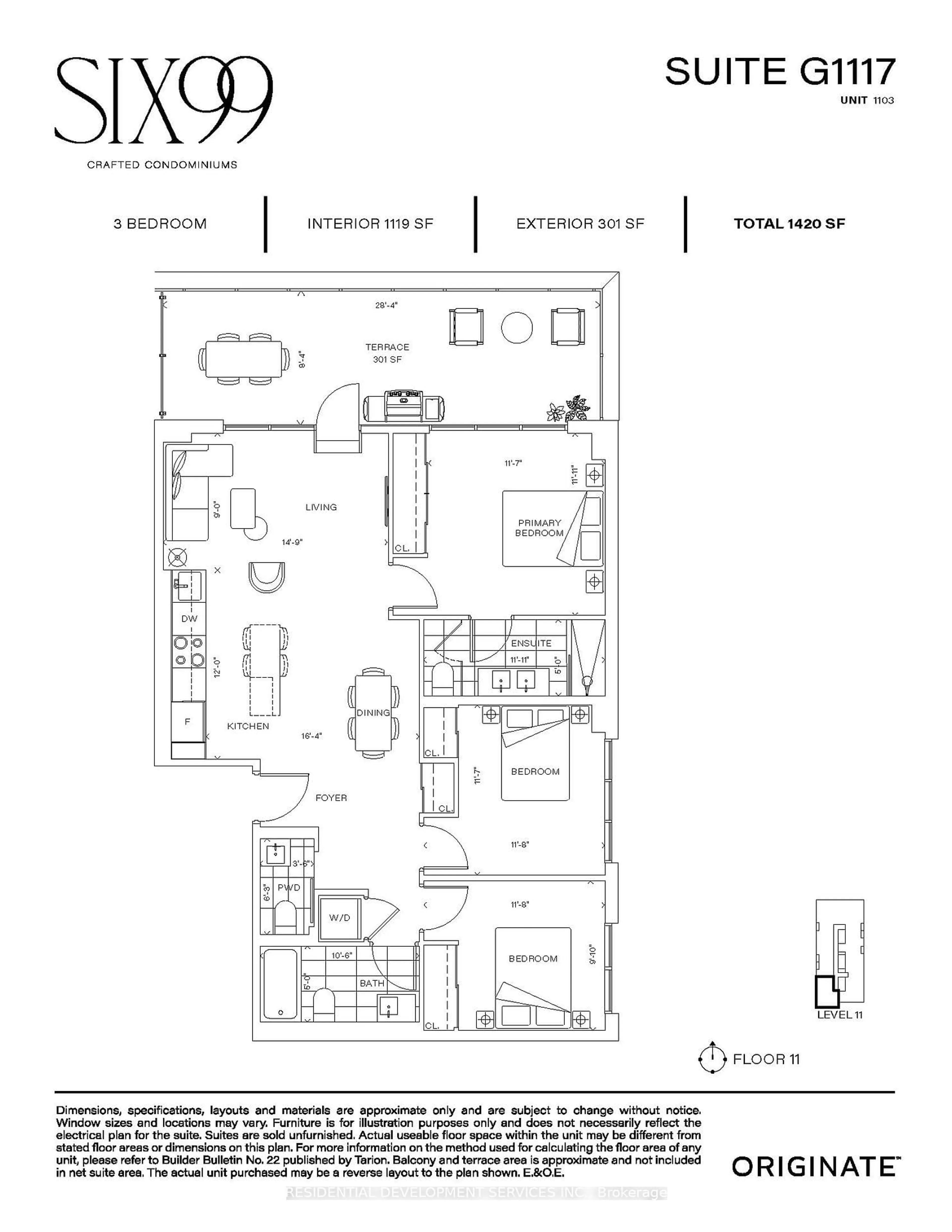 Floor plan for 699 Sheppard Ave #1103, Toronto Ontario M2K 0J5