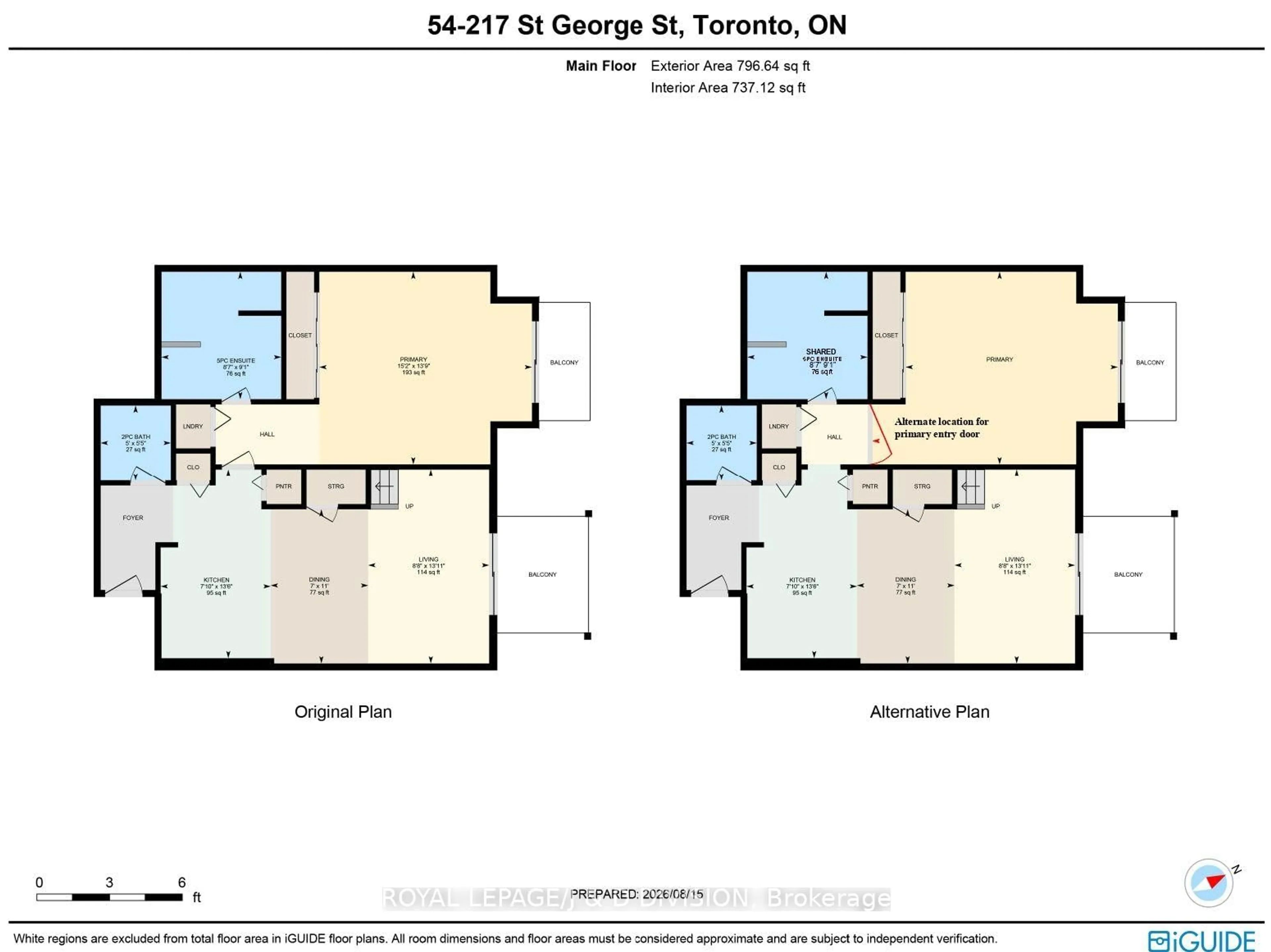 Floor plan for 217 St George St #54, Toronto Ontario M5R 3S7