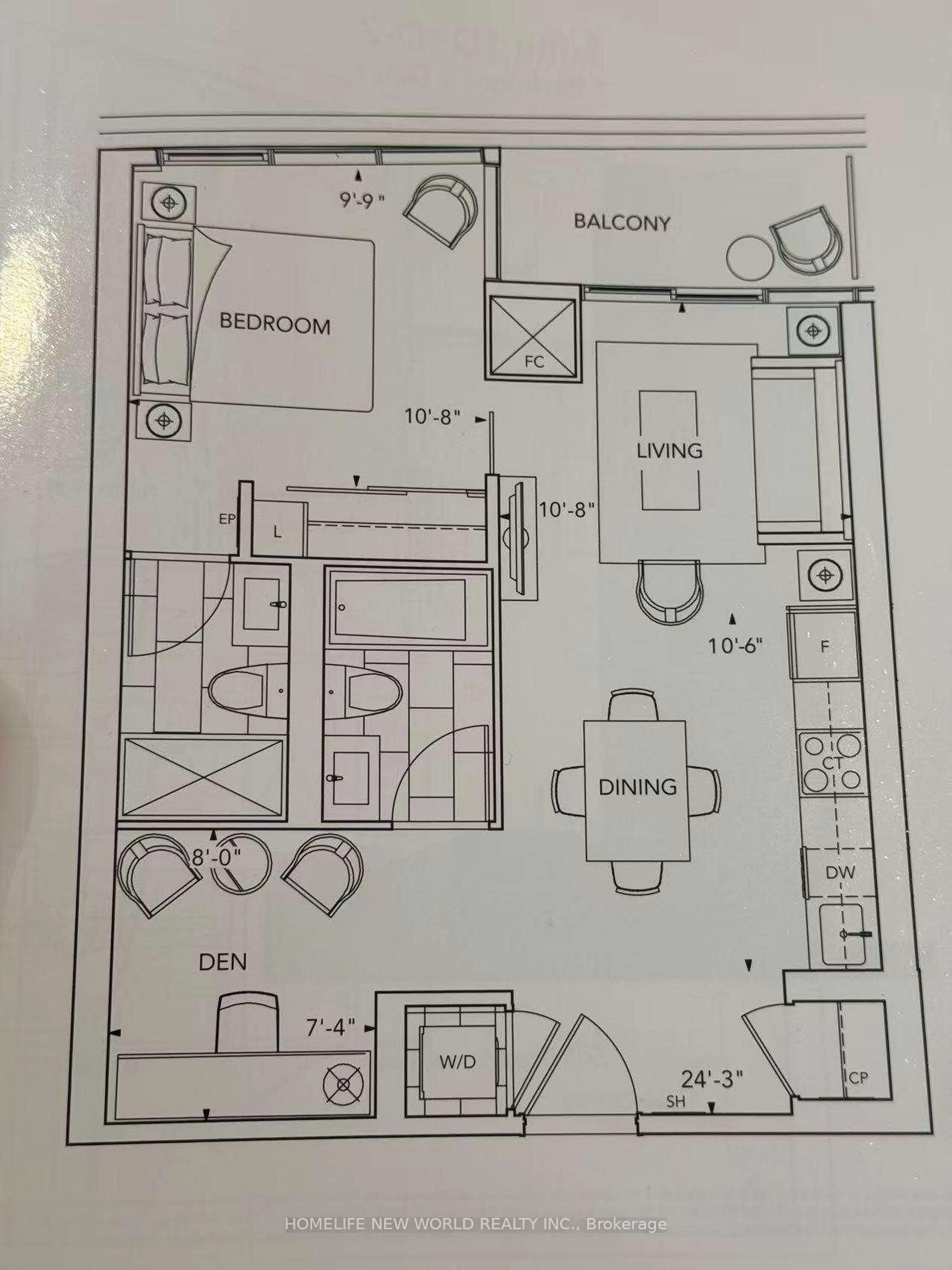 Floor plan for 585 BLOOR St #2220, Toronto Ontario M4W 0B3