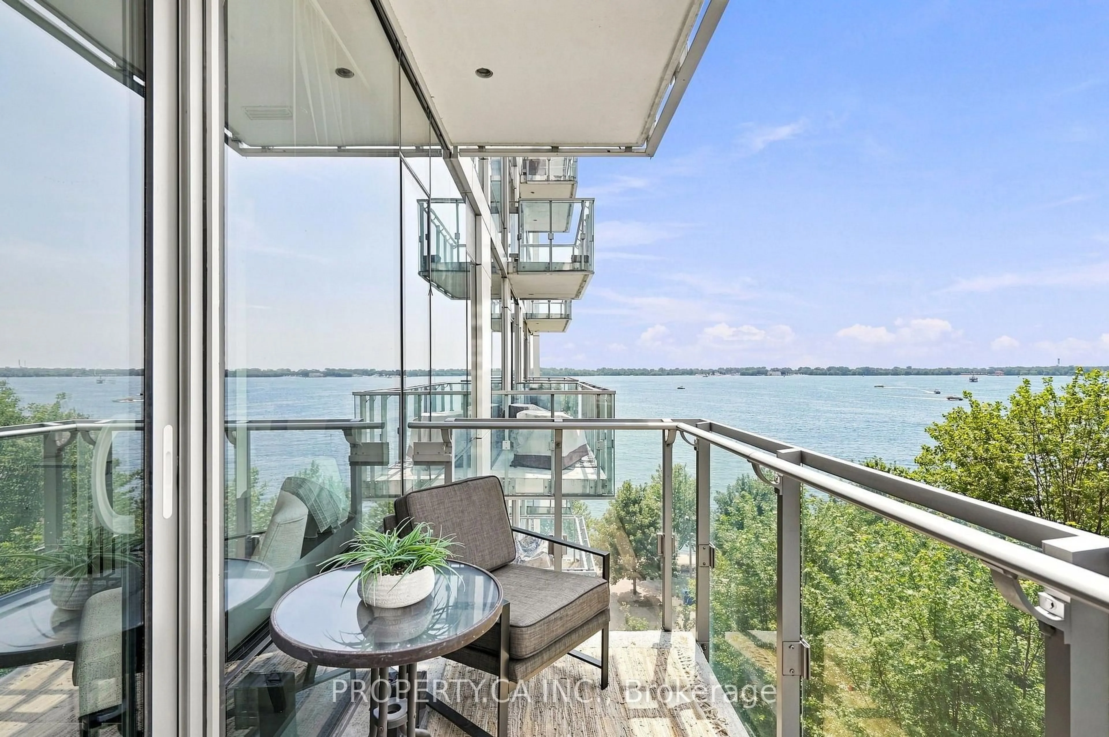 Balcony in the apartment, water/lake/river/ocean view for 39 Queens Quay #625, Toronto Ontario M5E 0A5