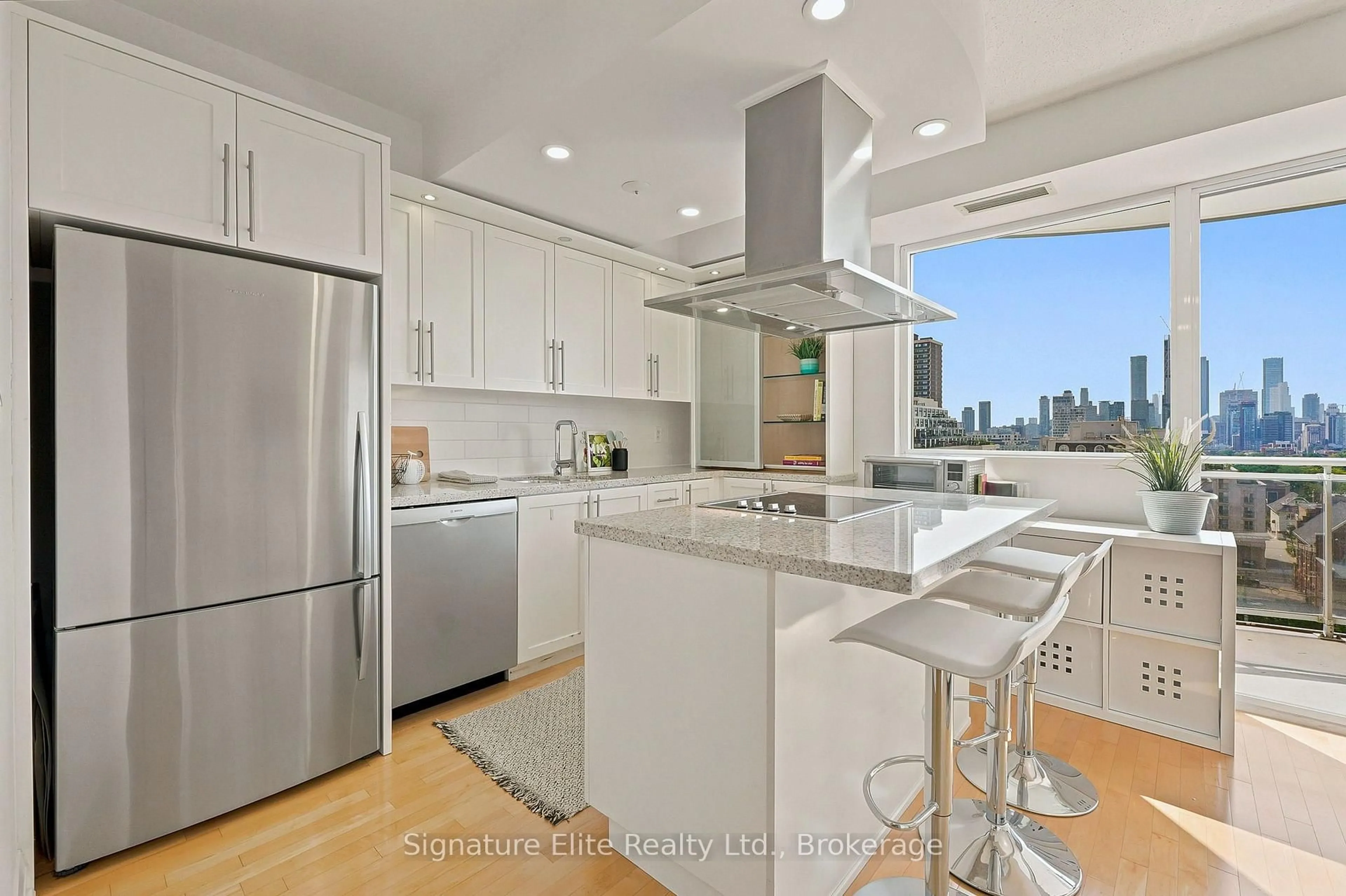 Contemporary kitchen, ceramic/tile floor for 1430 Yonge St #902, Toronto Ontario M4T 1Y6