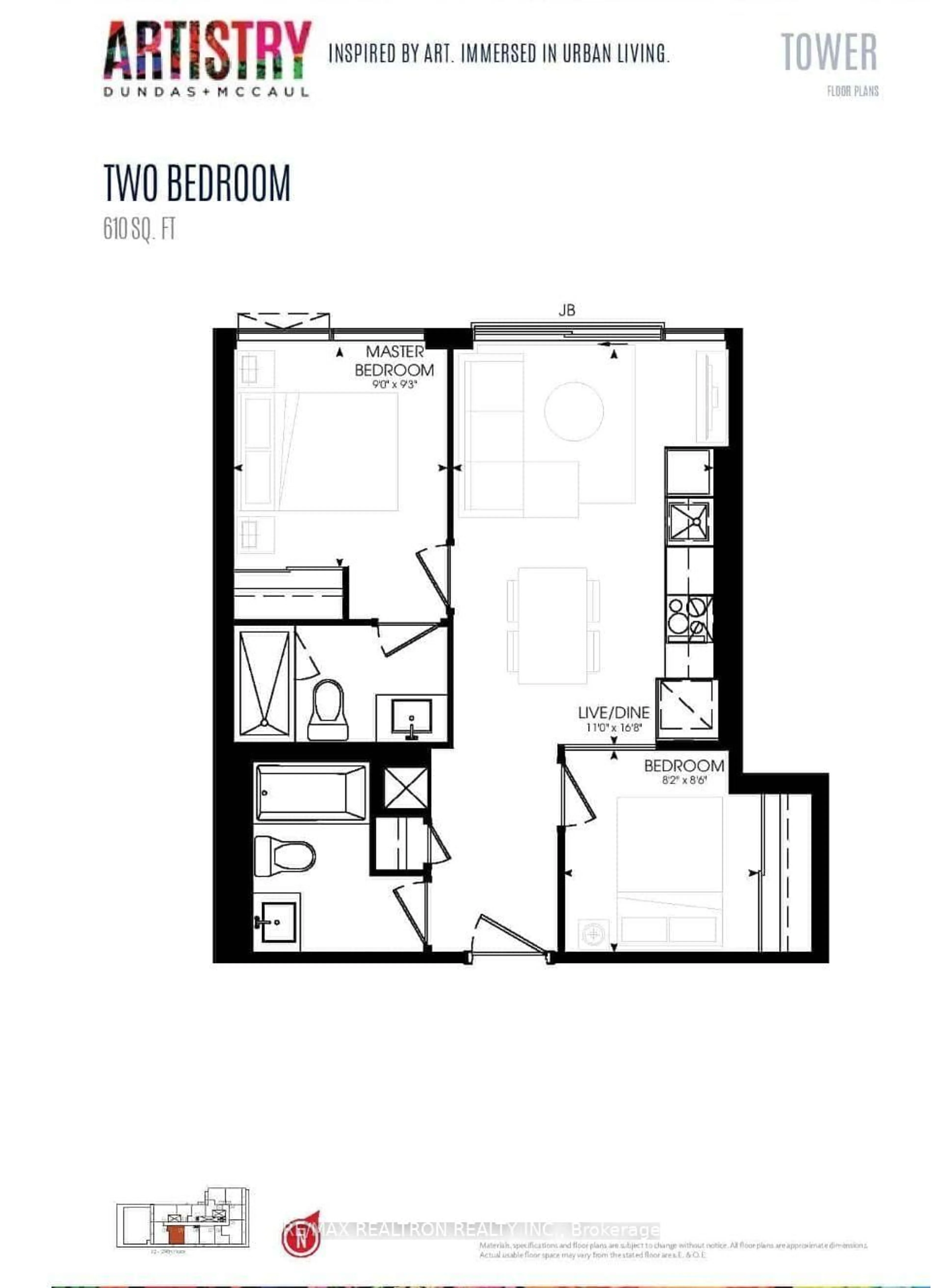 Floor plan for 280 Dundas St #2509, Toronto Ontario M5T 0E3
