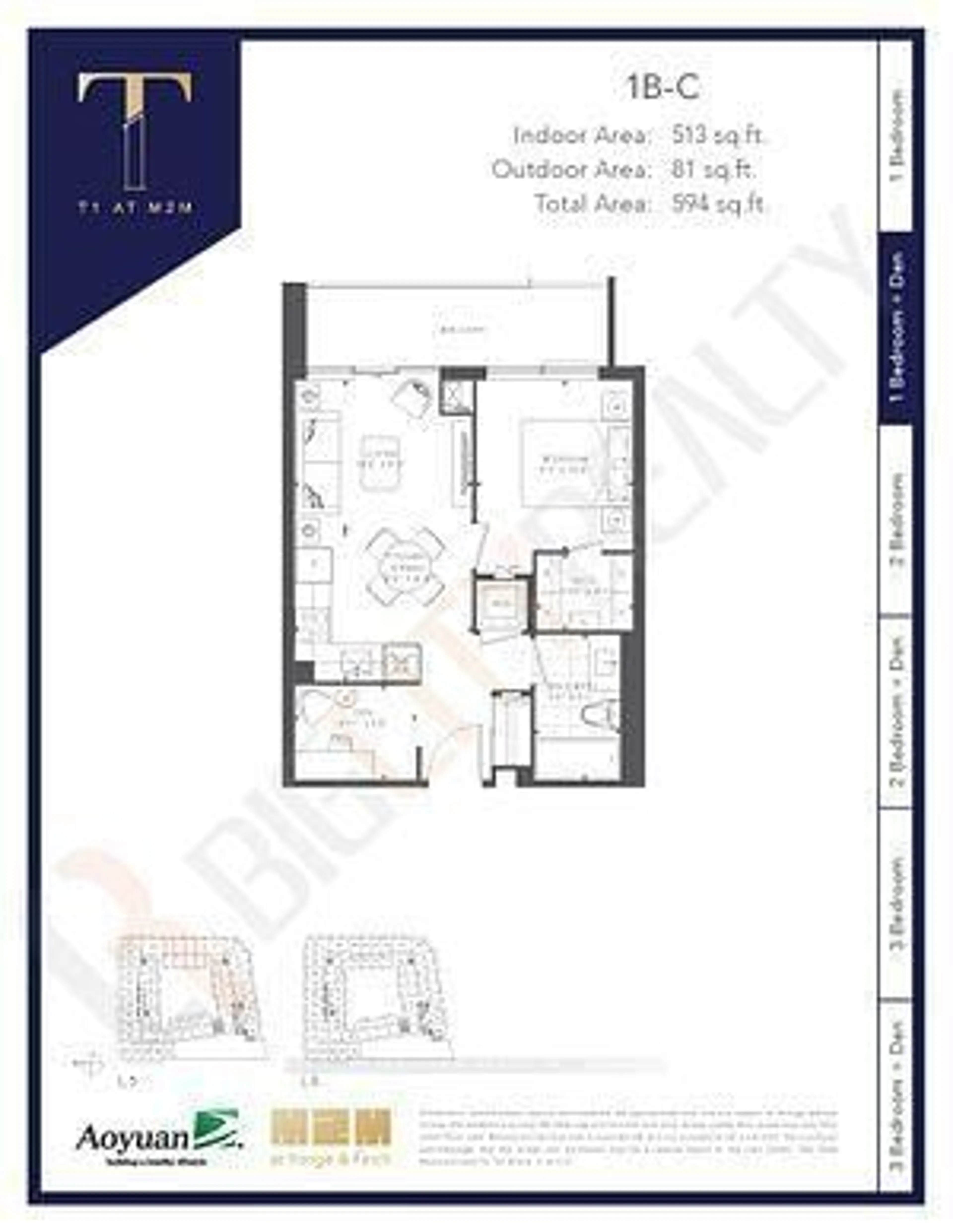 Floor plan for 8 Olympic Garden Dr #S621, Toronto Ontario M2M 0B9
