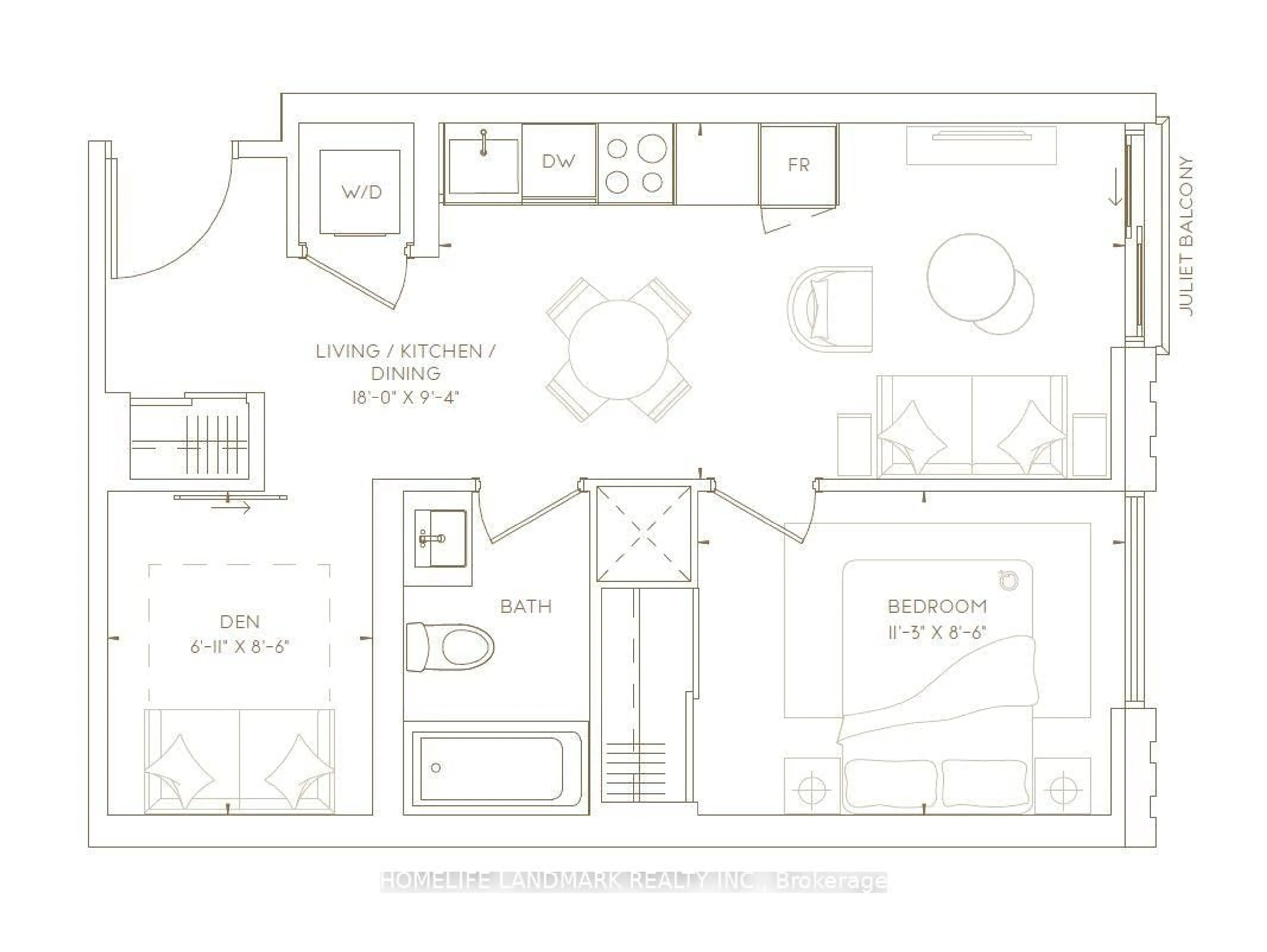 Floor plan for 91 Montclair Ave #1512, Toronto Ontario M5P 0B1
