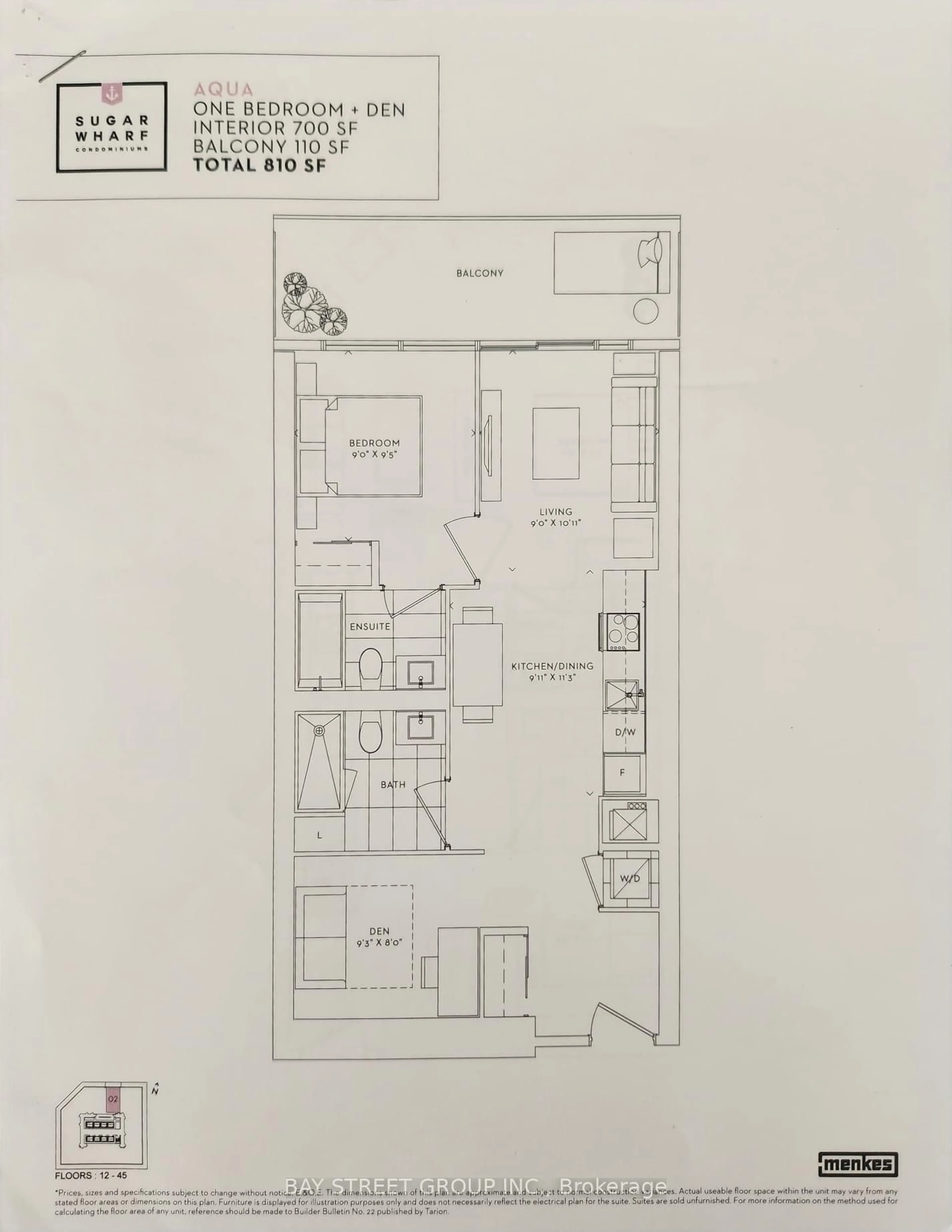 Floor plan for 138 Downes St #4302, Toronto Ontario M5E 0E4
