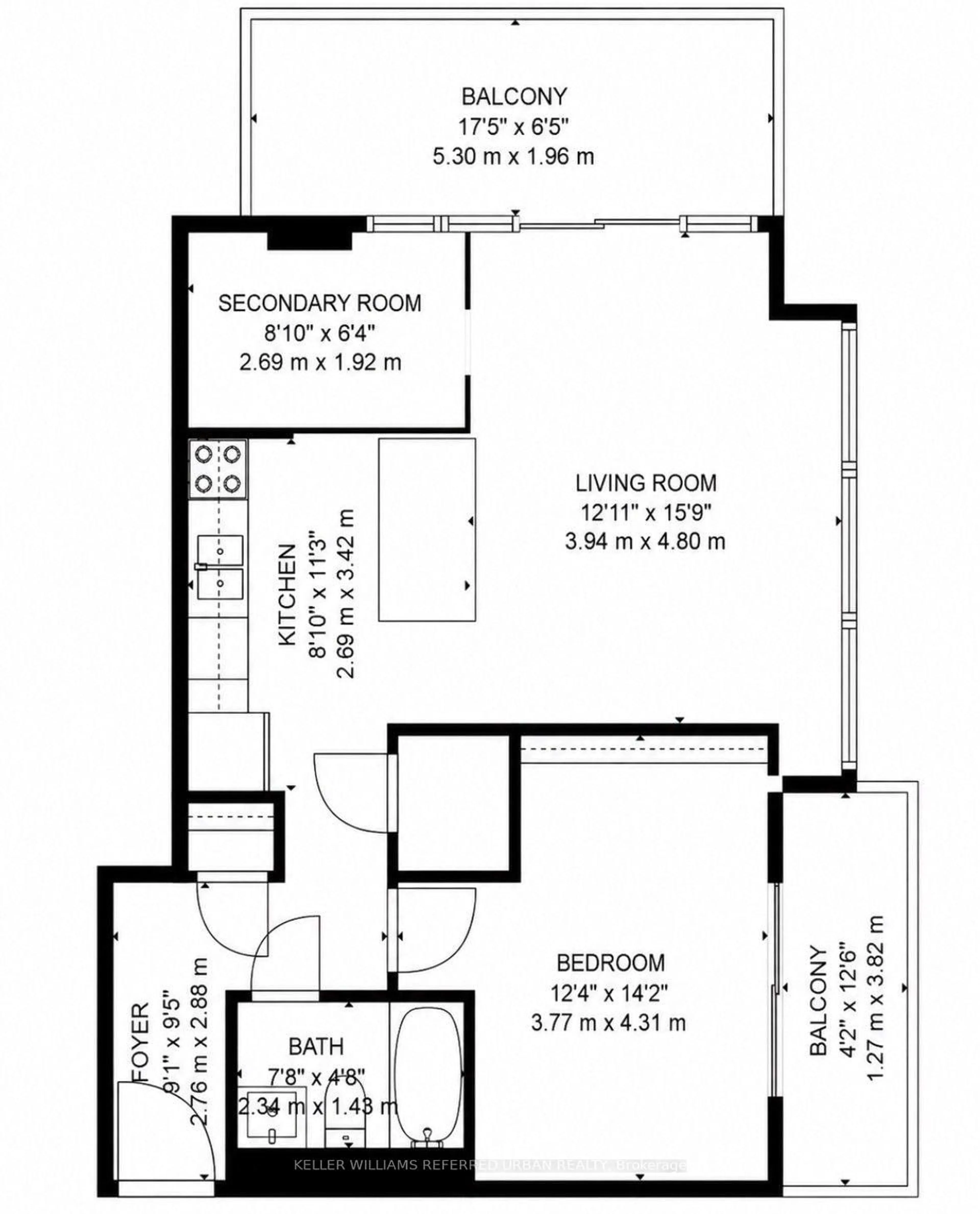 Floor plan for 100 Western Battery Rd #1803, Toronto Ontario M6K 3S2