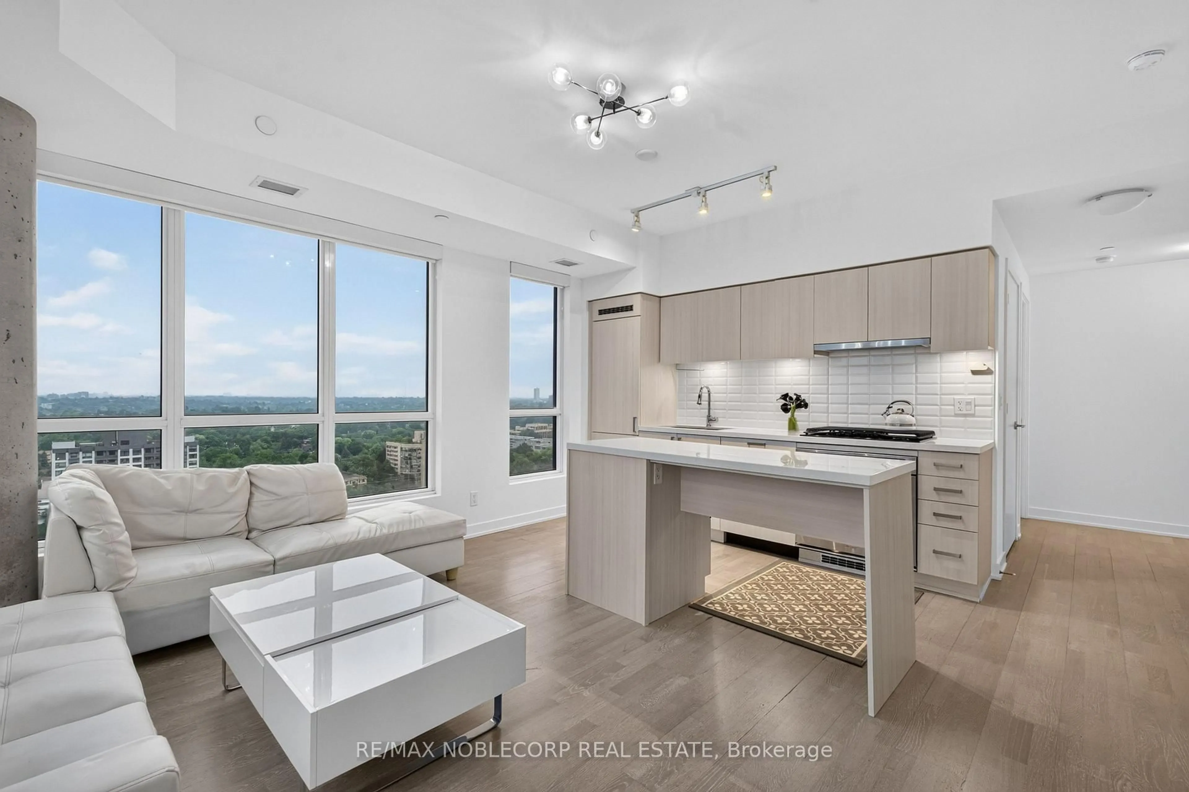 Open concept kitchen, ceramic/tile floor for 501 St Clair Ave #1911, Toronto Ontario M5P 0A2