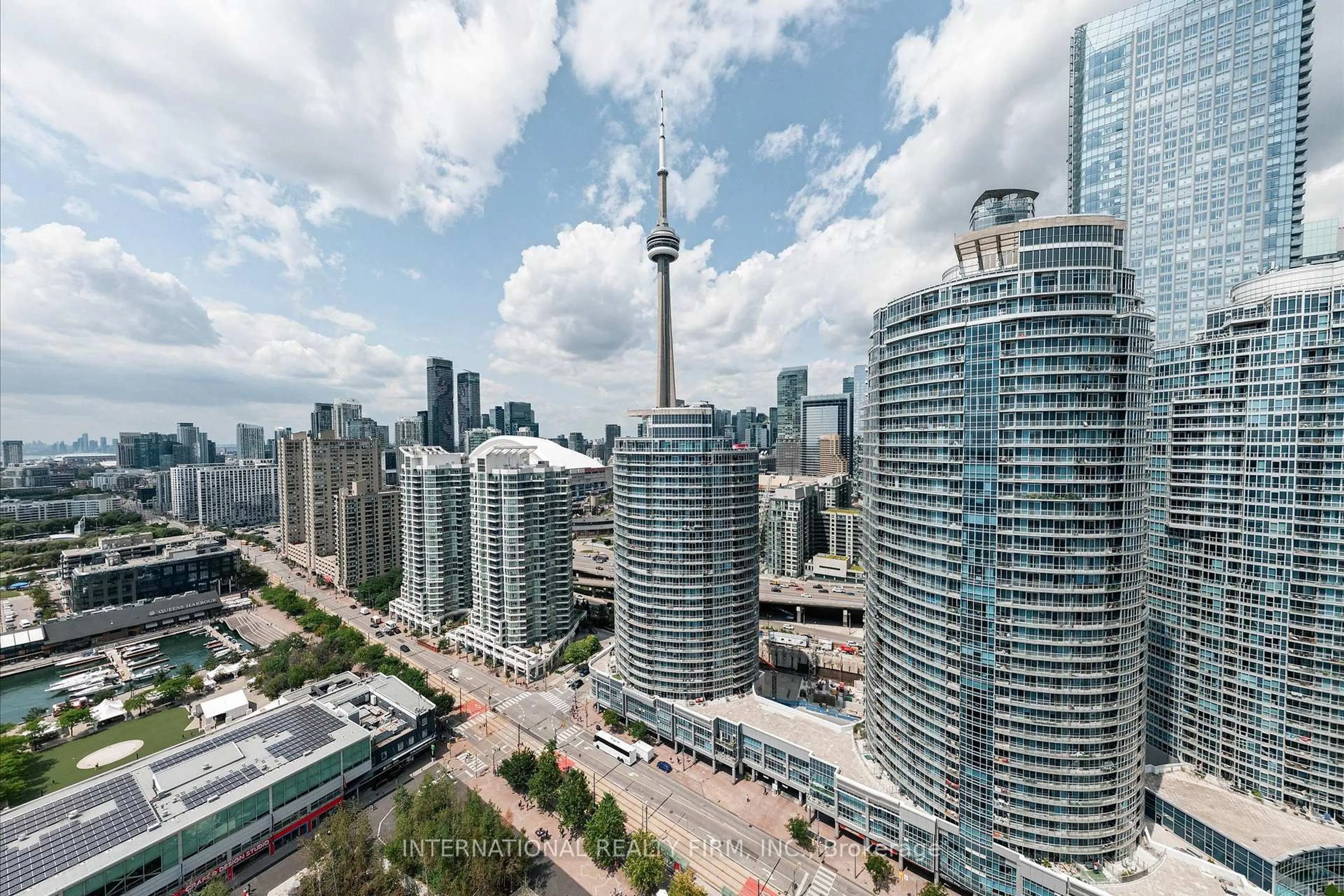 A pic from outside/outdoor area/front of a property/back of a property/a pic from drone, city buildings view from balcony for 218 Queens Quay #Ph4, Toronto Ontario M5J 2Y6