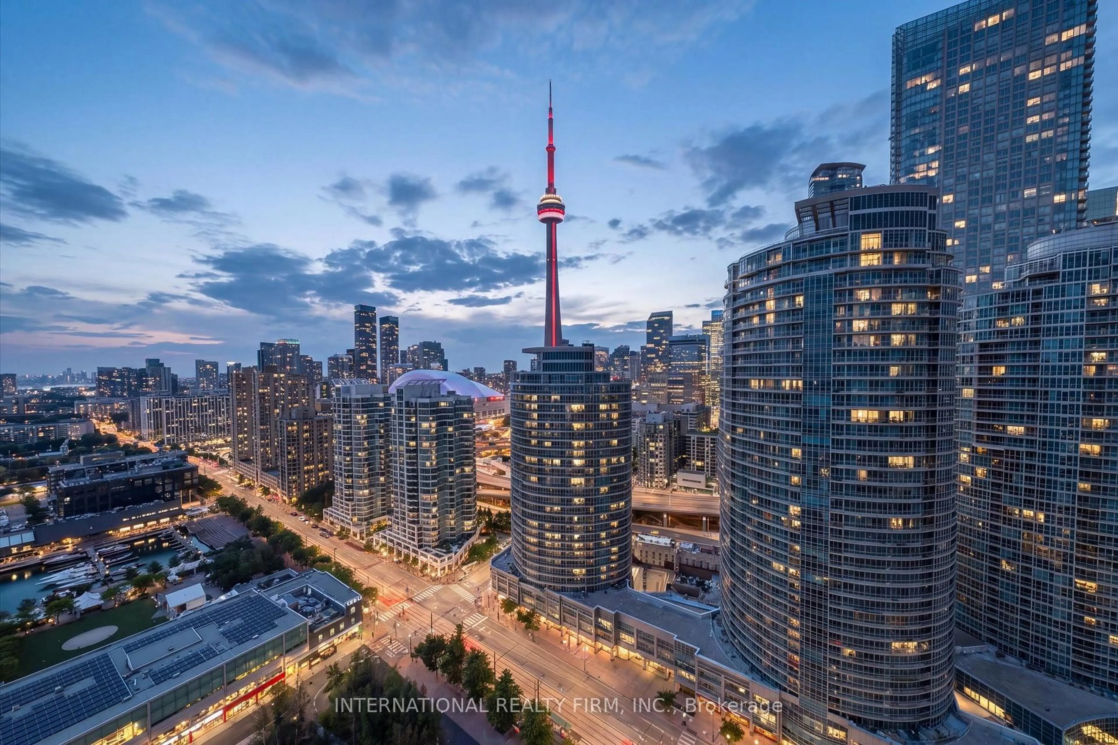 A pic from outside/outdoor area/front of a property/back of a property/a pic from drone, city buildings view from balcony for 218 Queens Quay #Ph4, Toronto Ontario M5J 2Y6