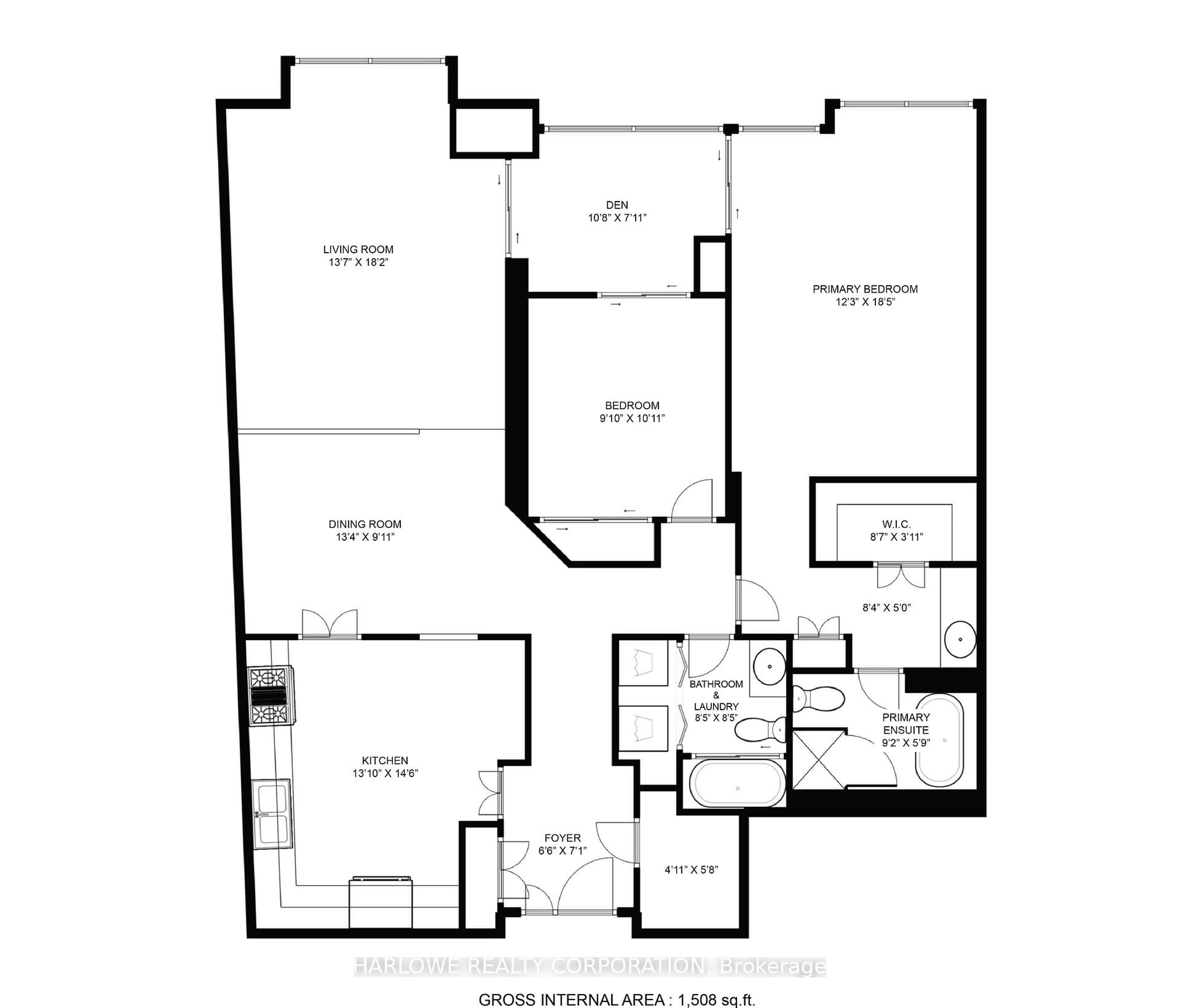 Floor plan for 131 Beecroft Rd #1210, Toronto Ontario M2N 6G9