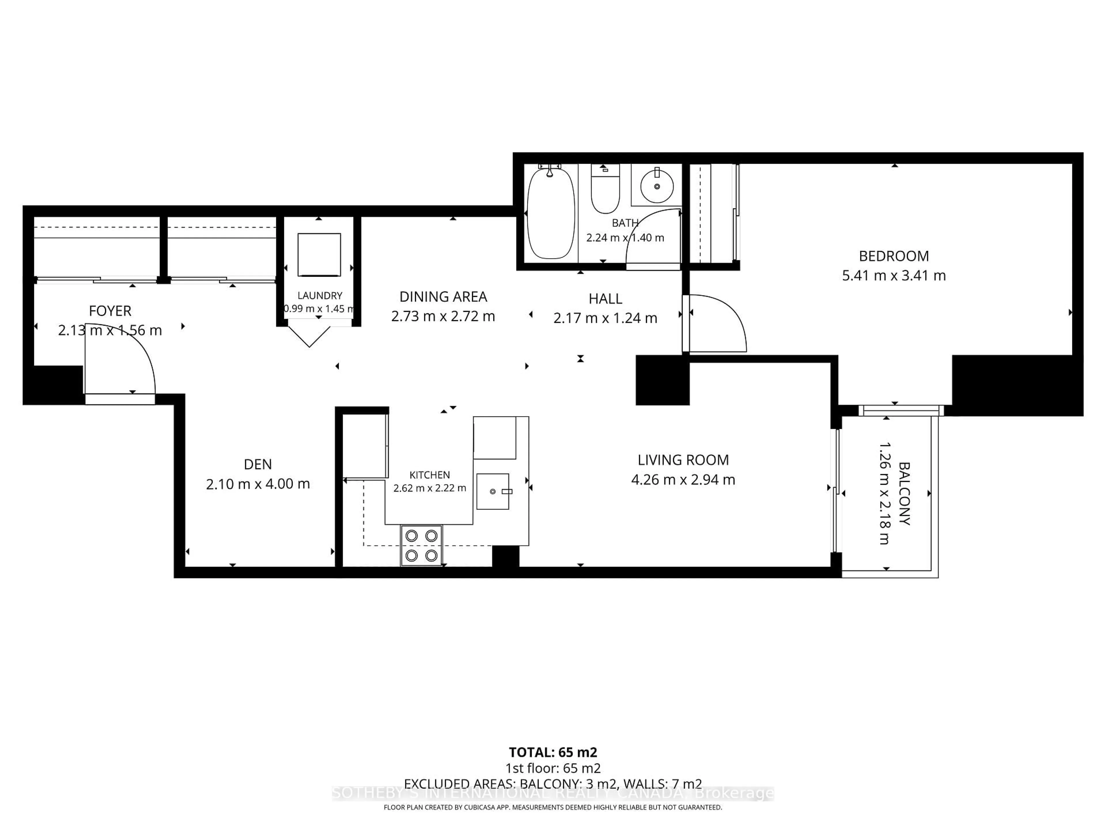 Floor plan for 323 Richmond St #224, Toronto Ontario M5A 4R3
