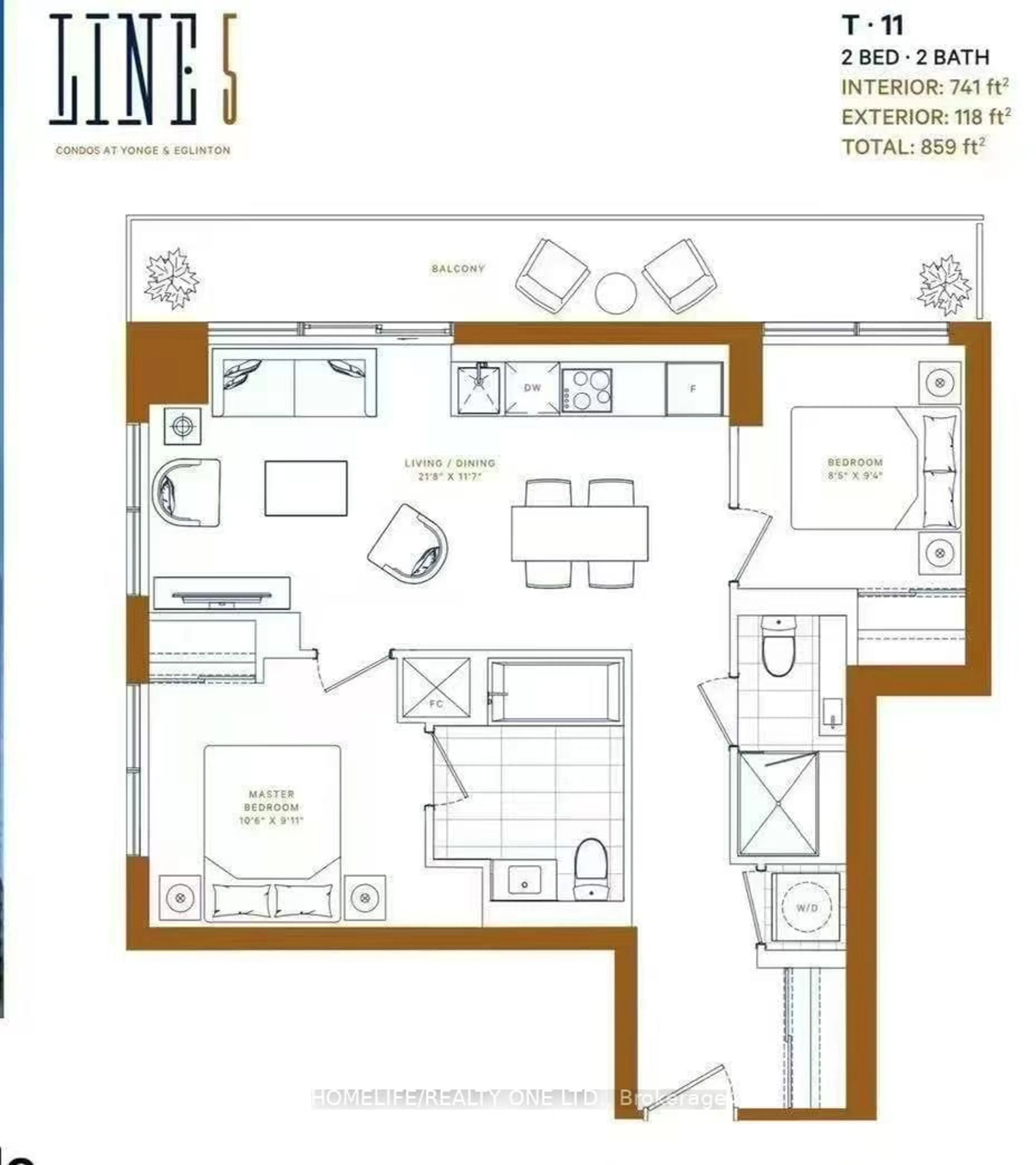 Floor plan for 117 Broadway Ave #1111, Toronto Ontario M4P 1V3