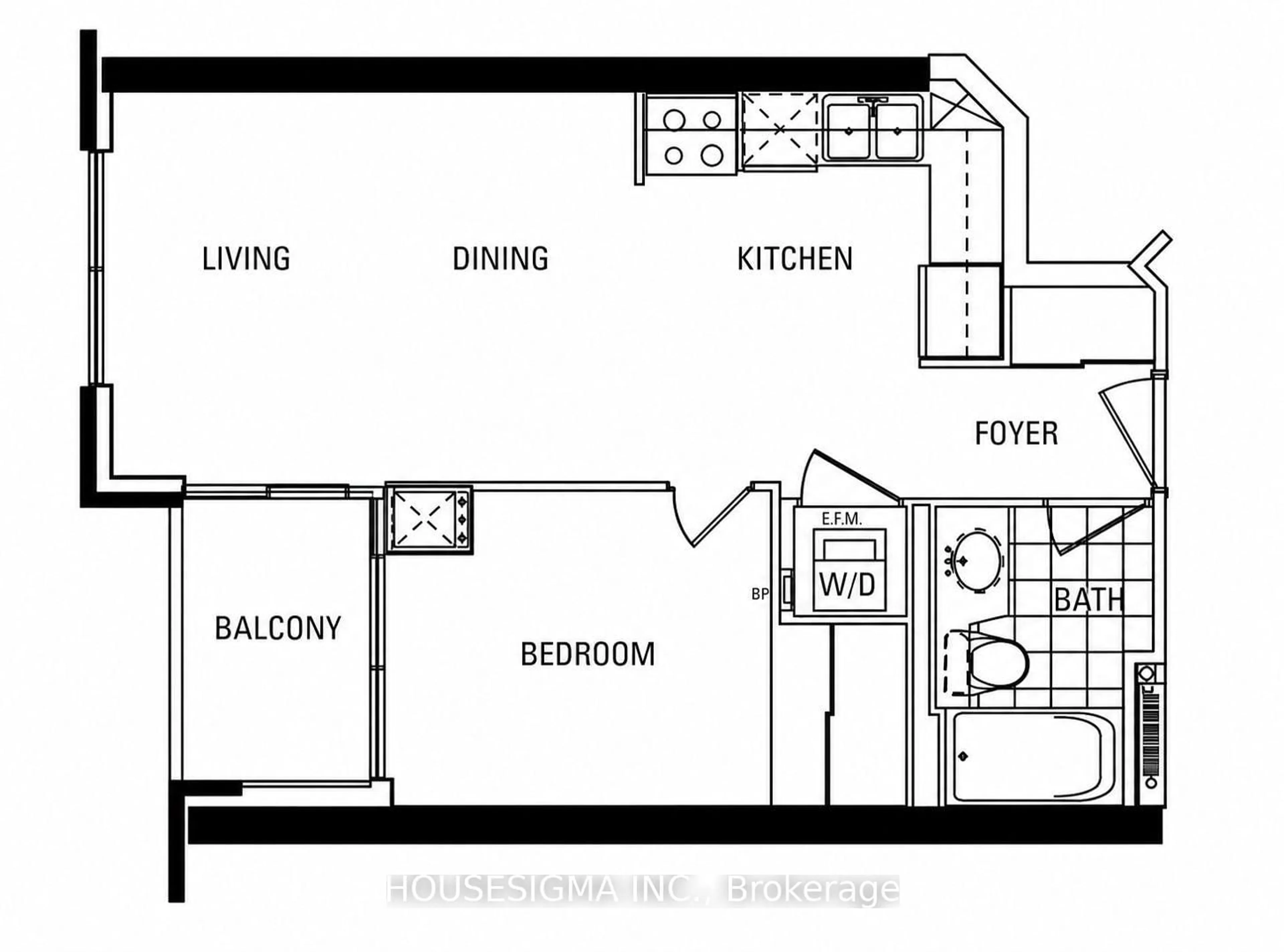 Floor plan for 12 Yonge St #1609, Toronto Ontario M5E 1R4