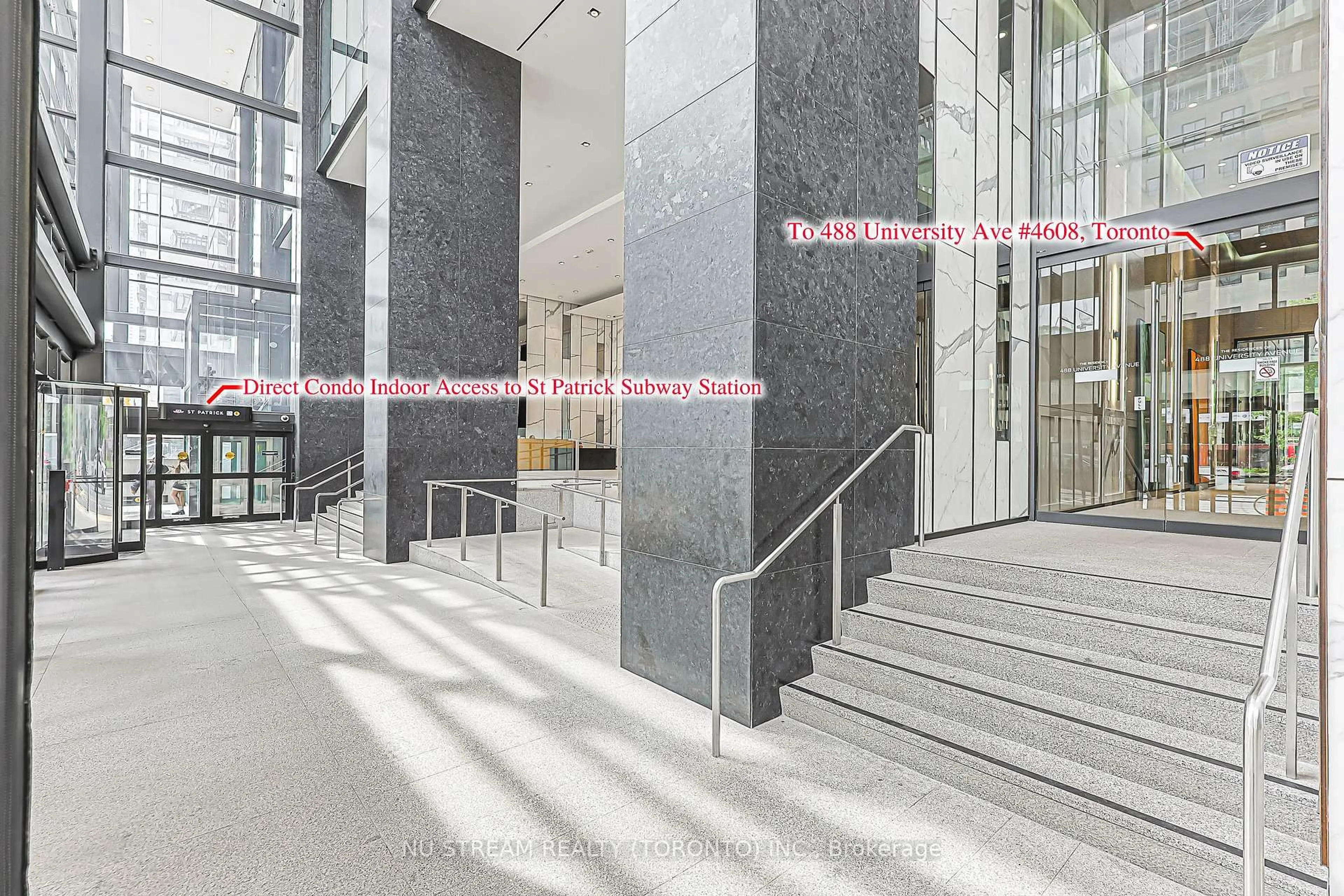Indoor foyer for 488 University Ave #4608, Toronto Ontario M5G 0C1