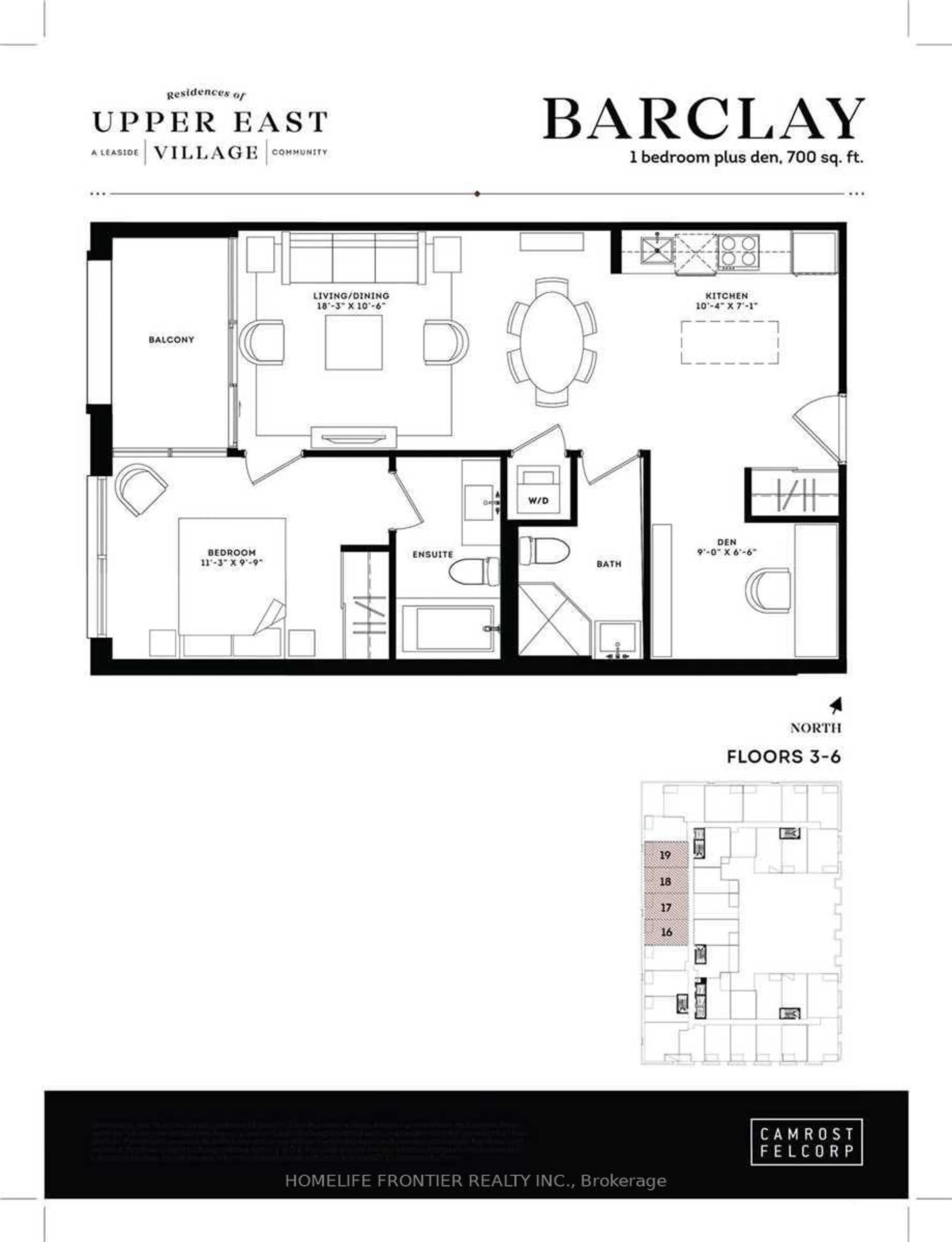 Floor plan for 33 Frederick Todd Way #516, Toronto Ontario M4G 0C9