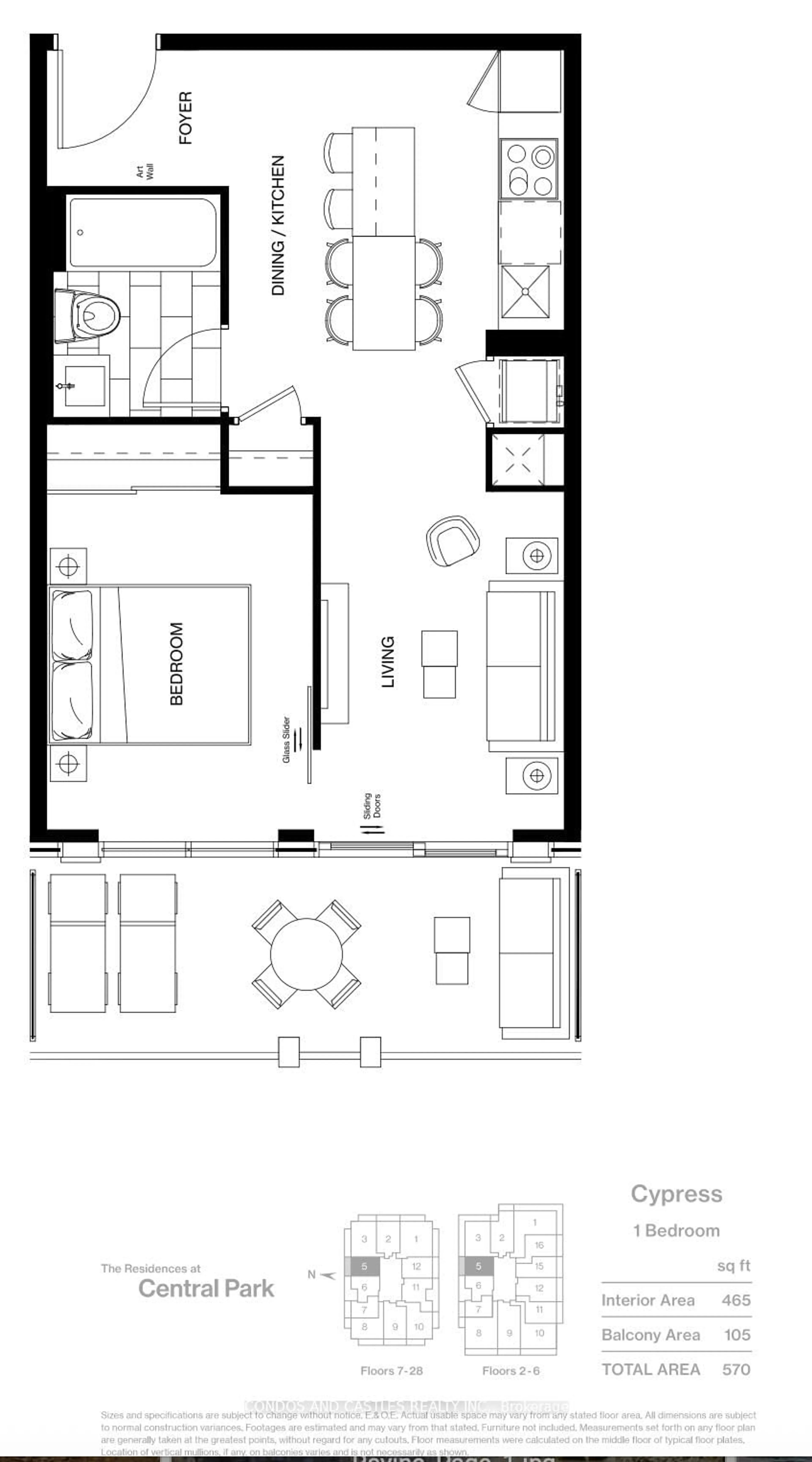 Floor plan for 29 Green Trail Crt #1805, Toronto Ontario M2K 0J9