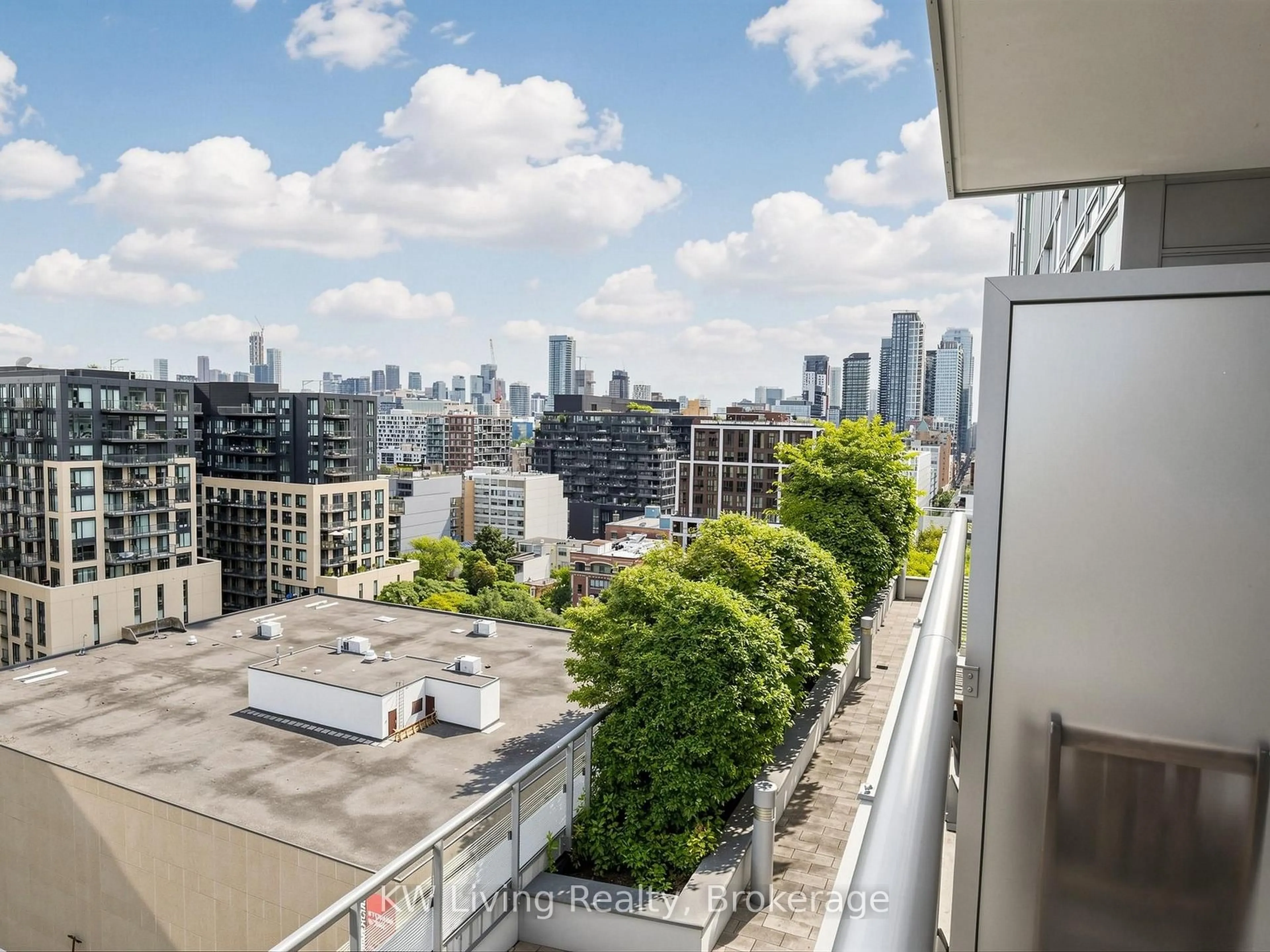 Balcony in the apartment, city buildings view from balcony for 525 Adelaide St #LPH10, Toronto Ontario M5V 0N7