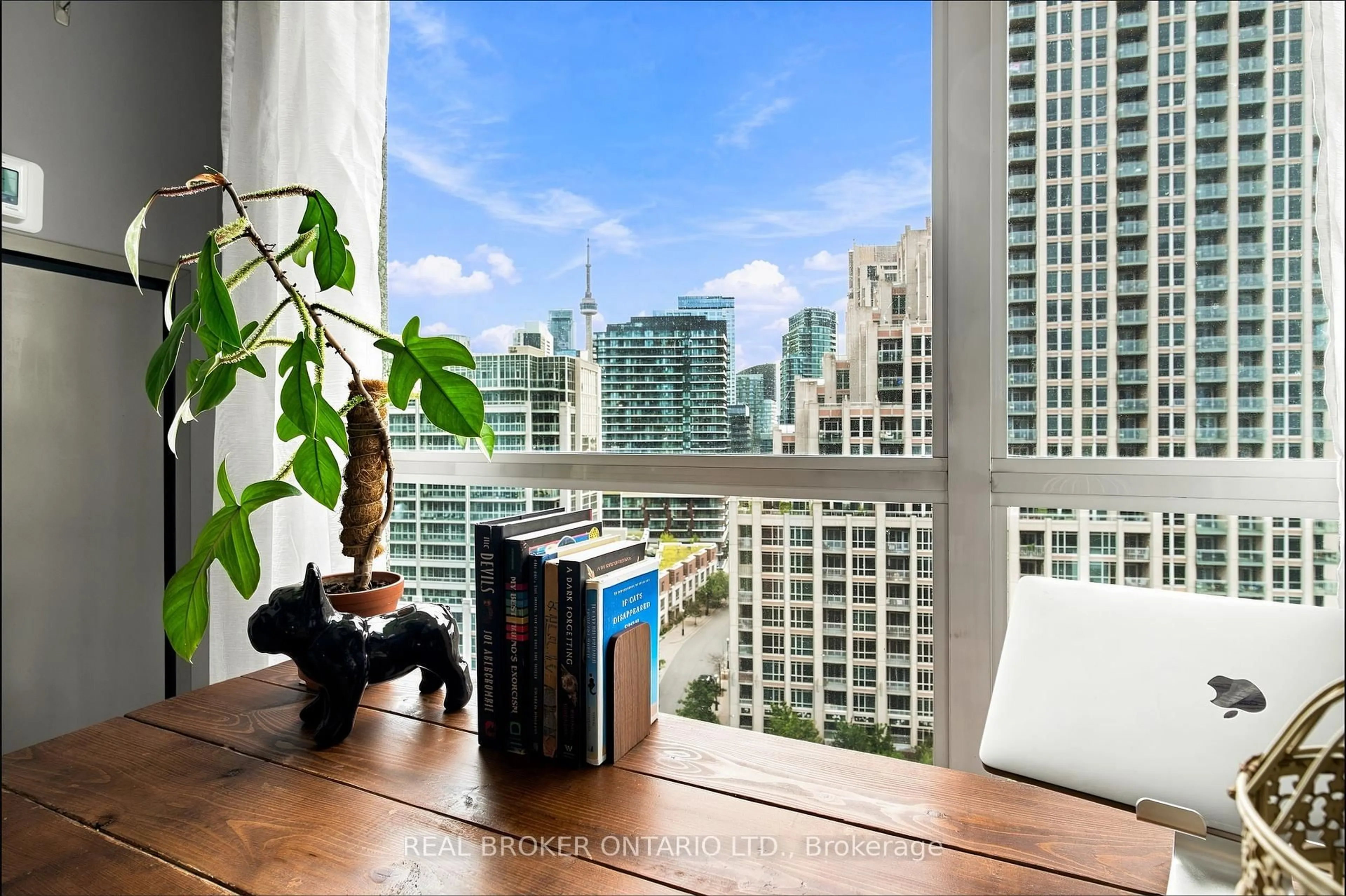 Balcony in the apartment, city buildings view from balcony for 215 Fort York Blvd #1312, Toronto Ontario M5V 4A2
