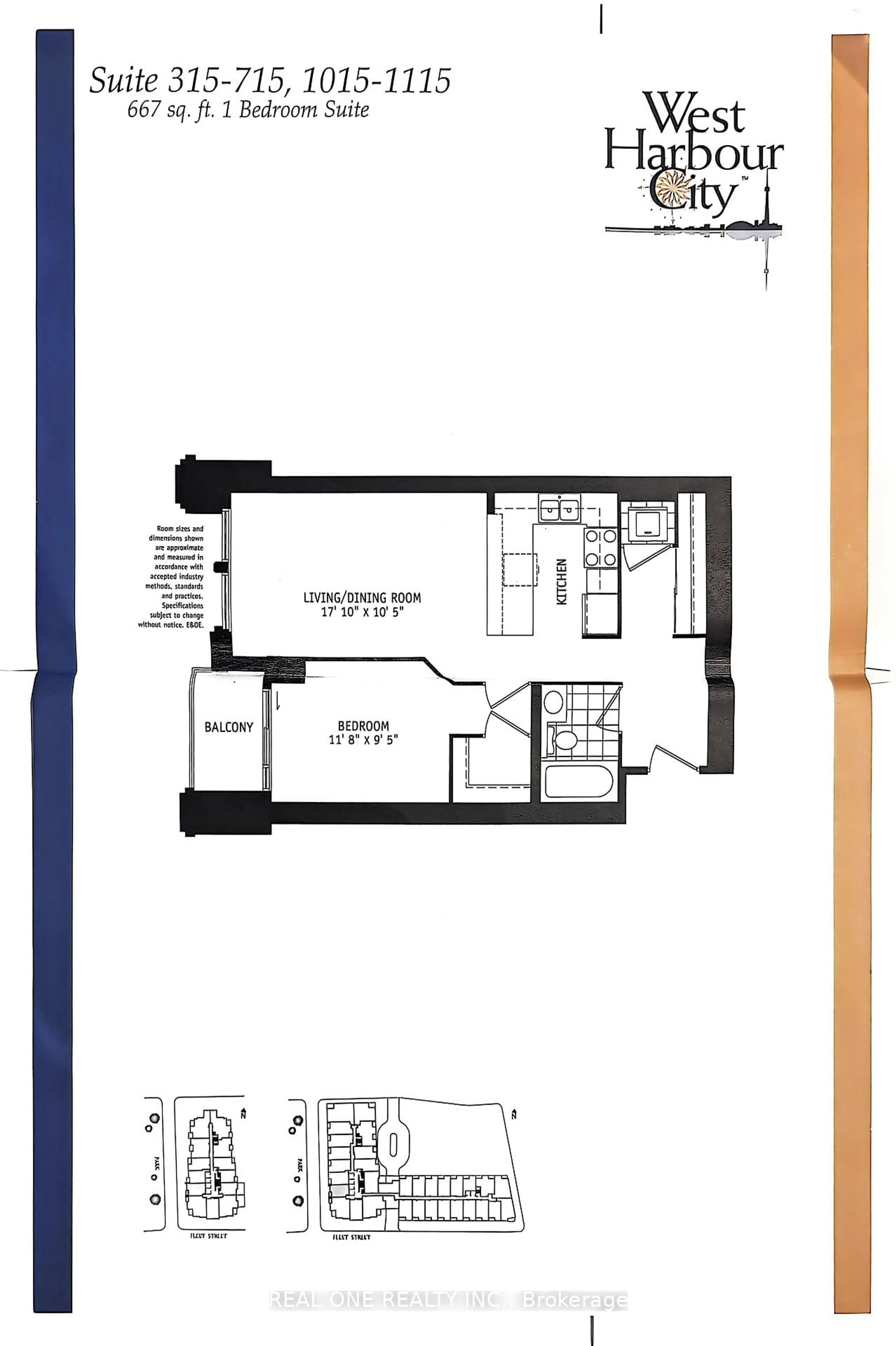 Floor plan for 628 Fleet St #1015, Toronto Ontario M5V 1A8