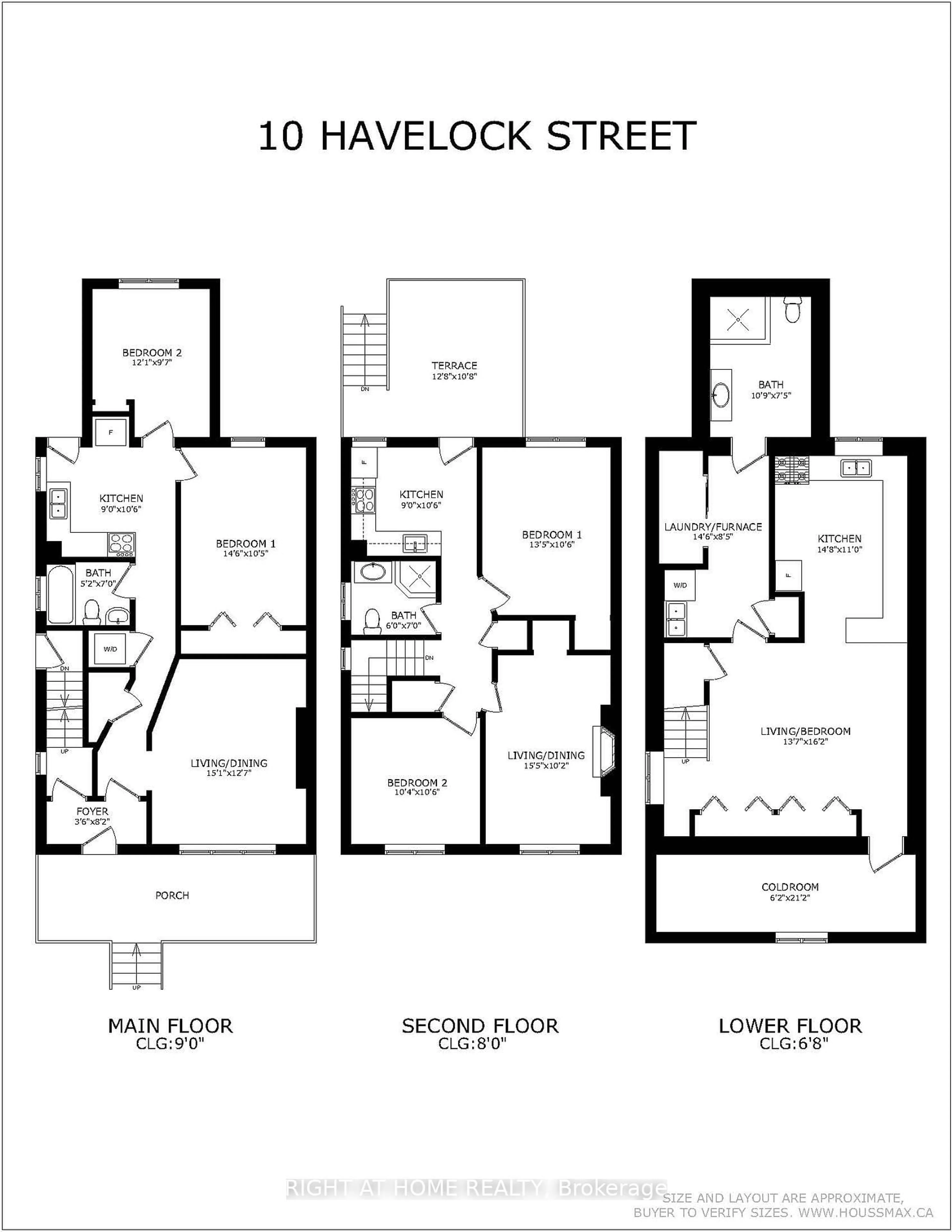 Floor plan for 10 Havelock St, Toronto Ontario M6H 3B4