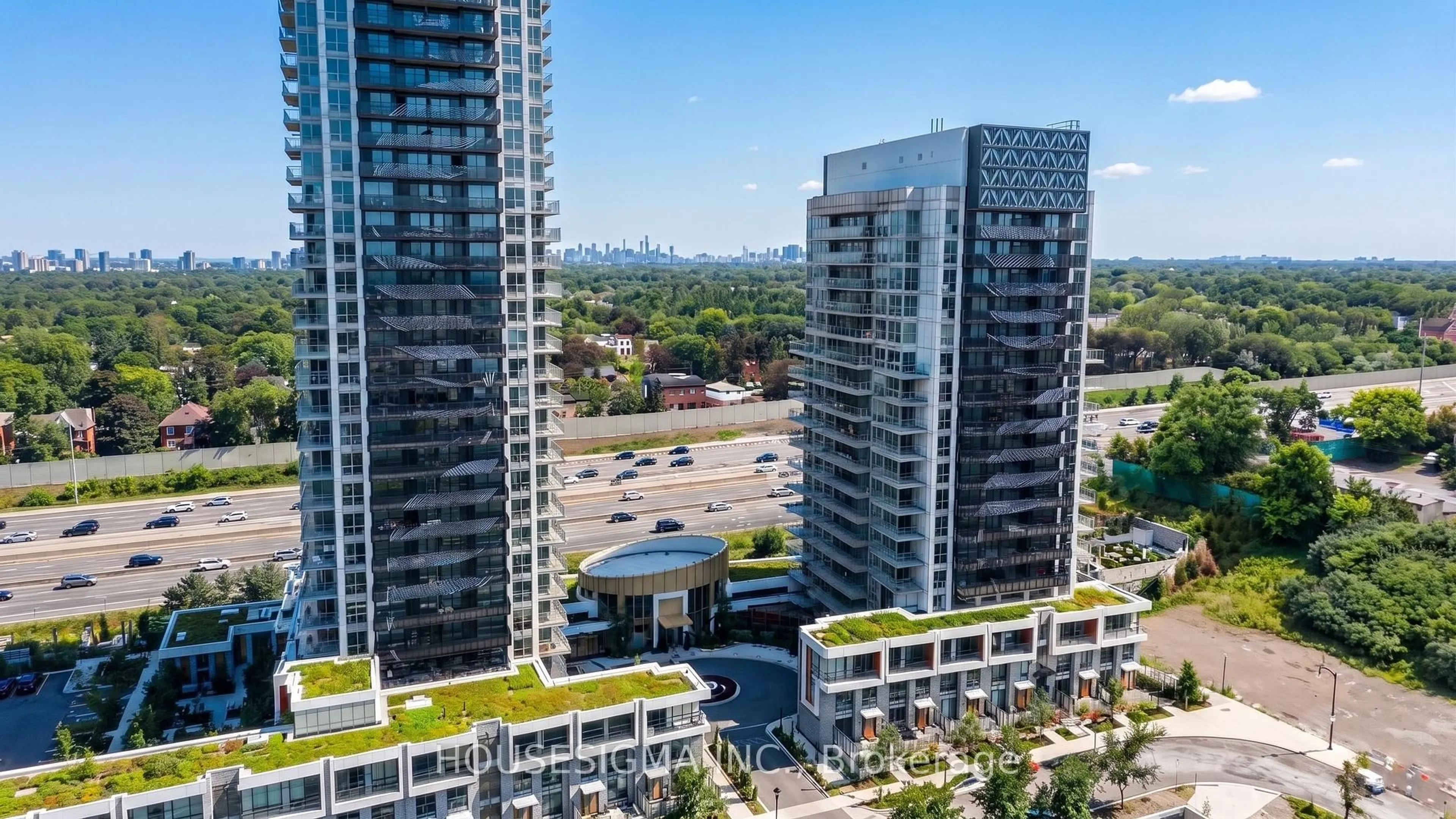 A pic from outside/outdoor area/front of a property/back of a property/a pic from drone, city buildings view from balcony for 25 McMahon Dr #1803, Toronto Ontario M2K 0J1