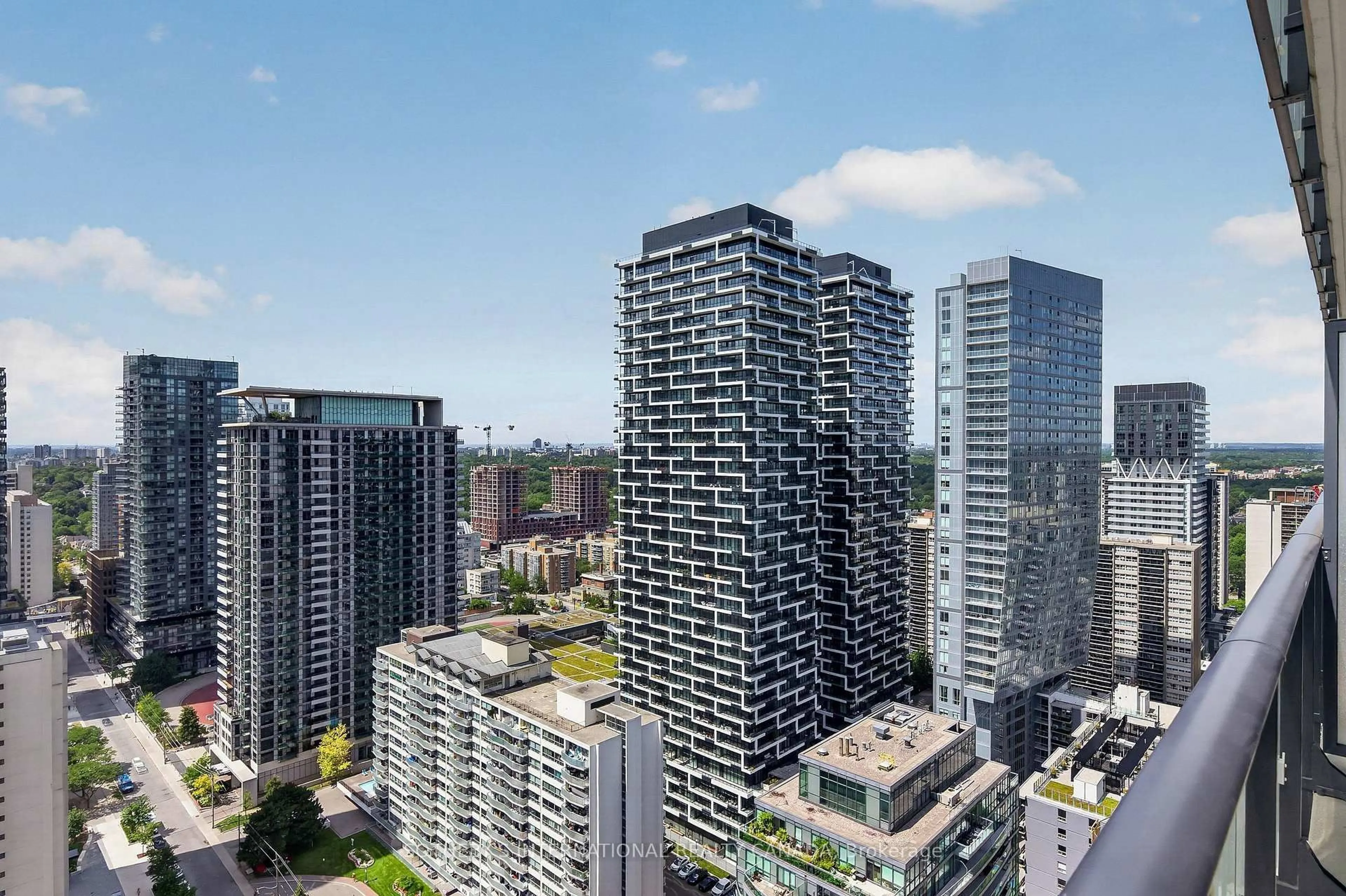 A pic from outside/outdoor area/front of a property/back of a property/a pic from drone, city buildings view from balcony for 161 Roehampton Ave #3001, Toronto Ontario M4P 0C8