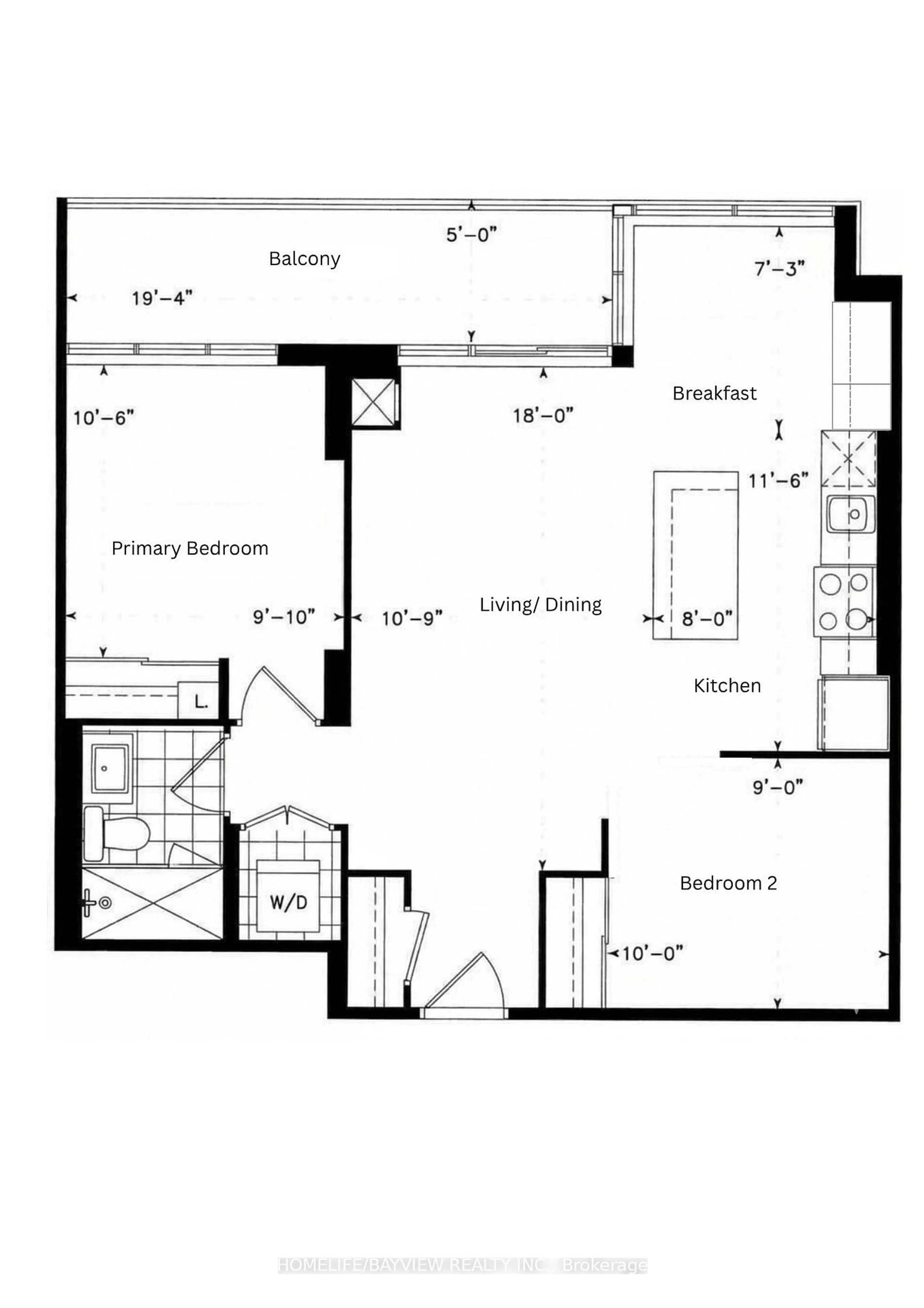 Floor plan for 120 Homewood Ave #420, Toronto Ontario M4Y 2J3