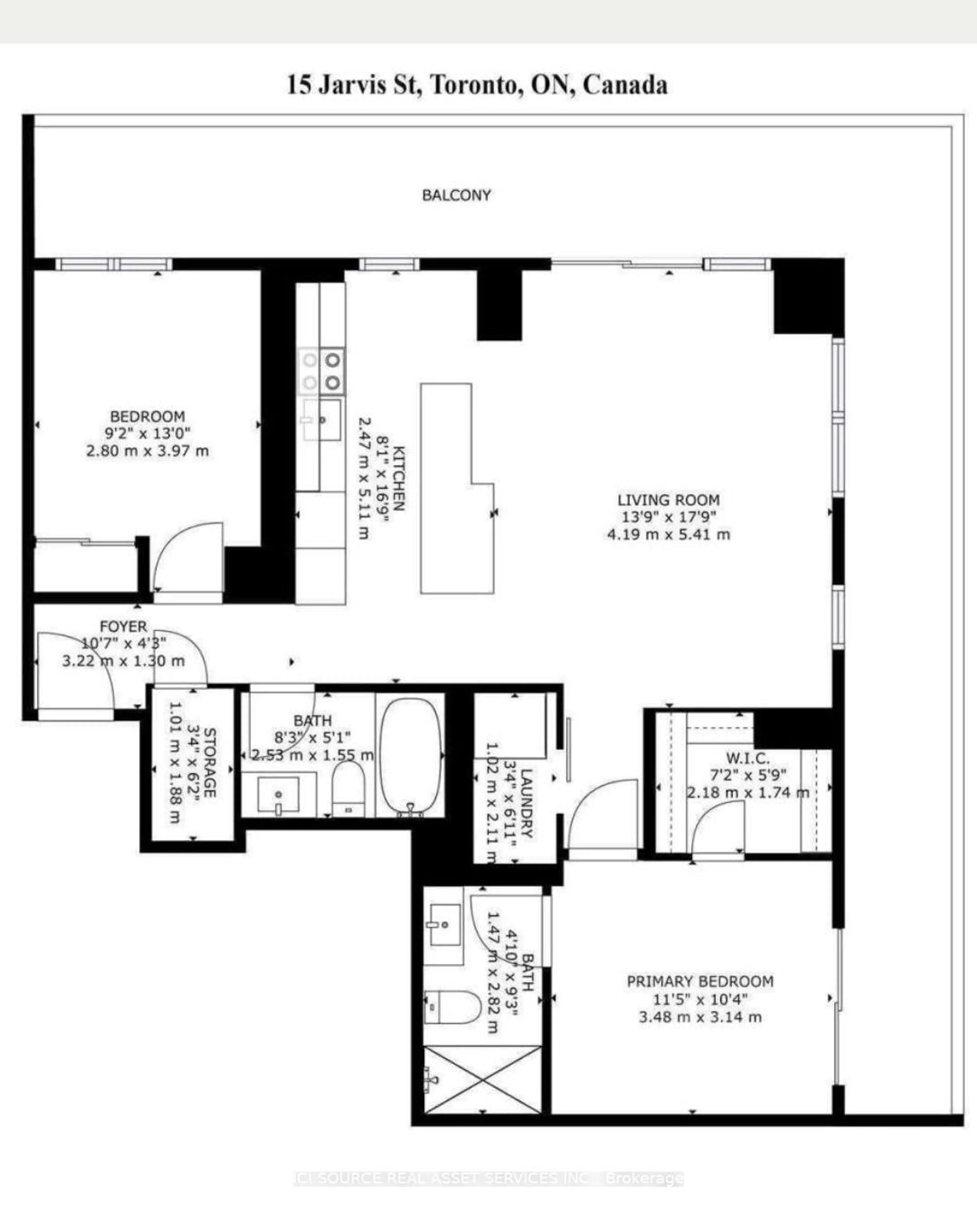 Floor plan for 15 Lower Jarvis St #4005, Toronto Ontario M5E 1R7