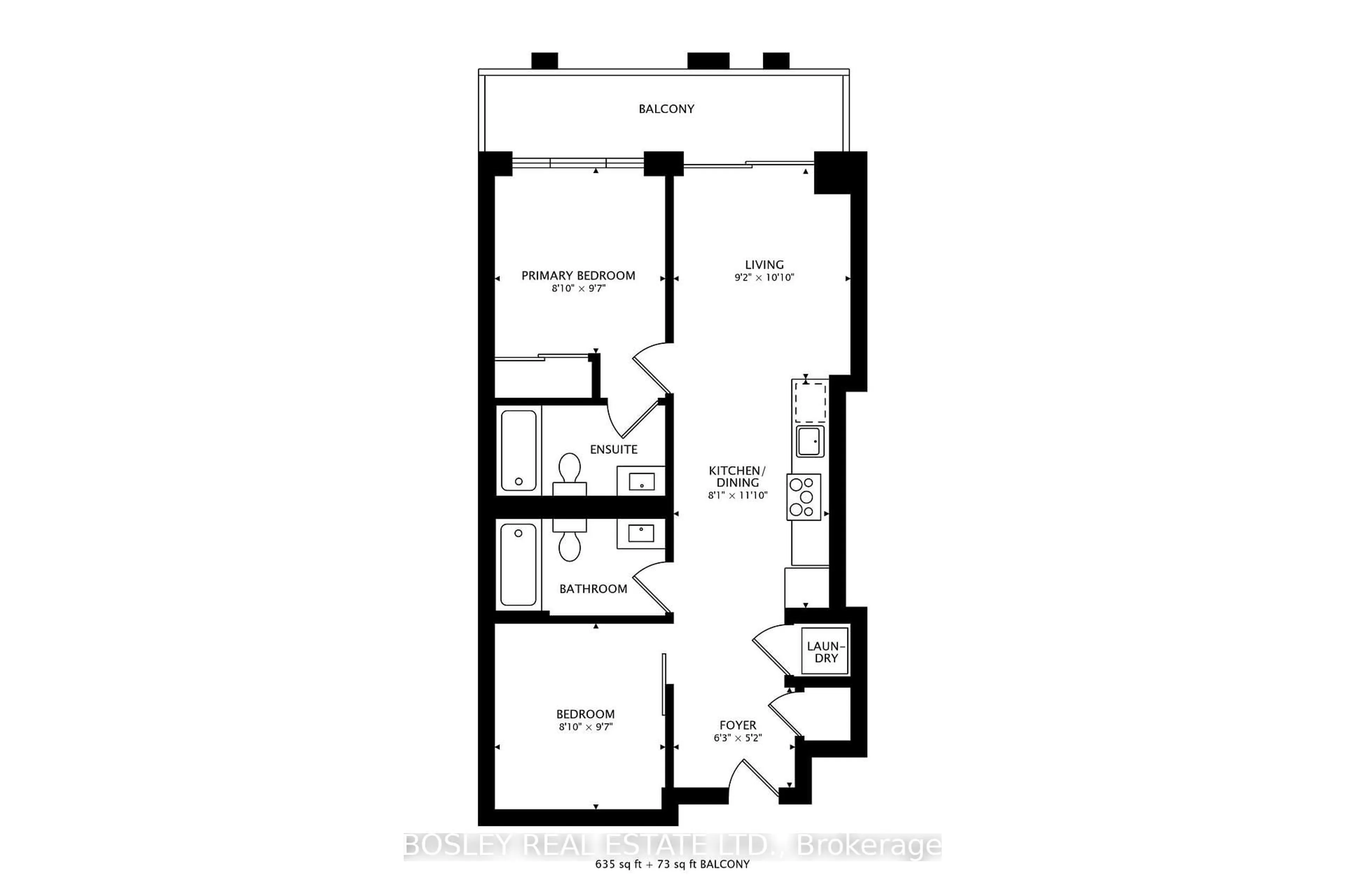 Floor plan for 188 Fairview Mall Dr #520, Toronto Ontario M2J 4T1