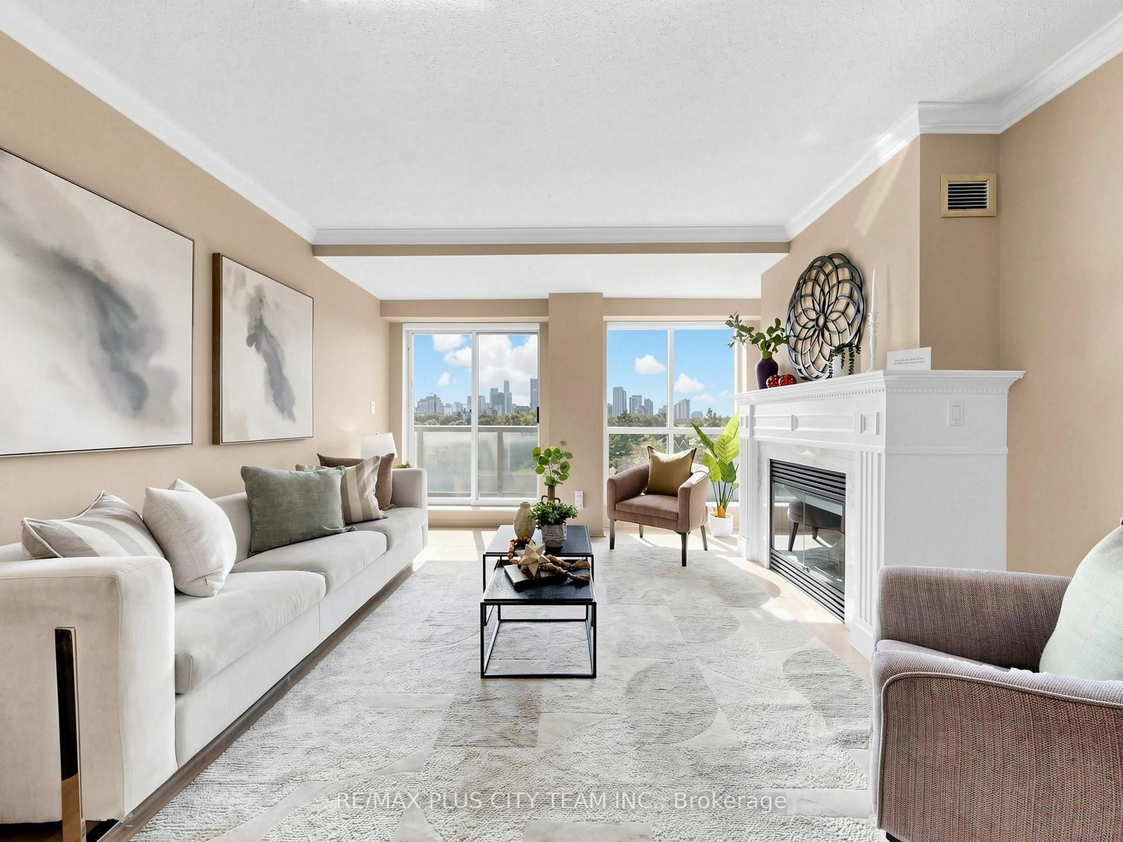 Living room with furniture, ceramic/tile floor for 1818 Bayview Ave #701, Toronto Ontario M4G 4G6