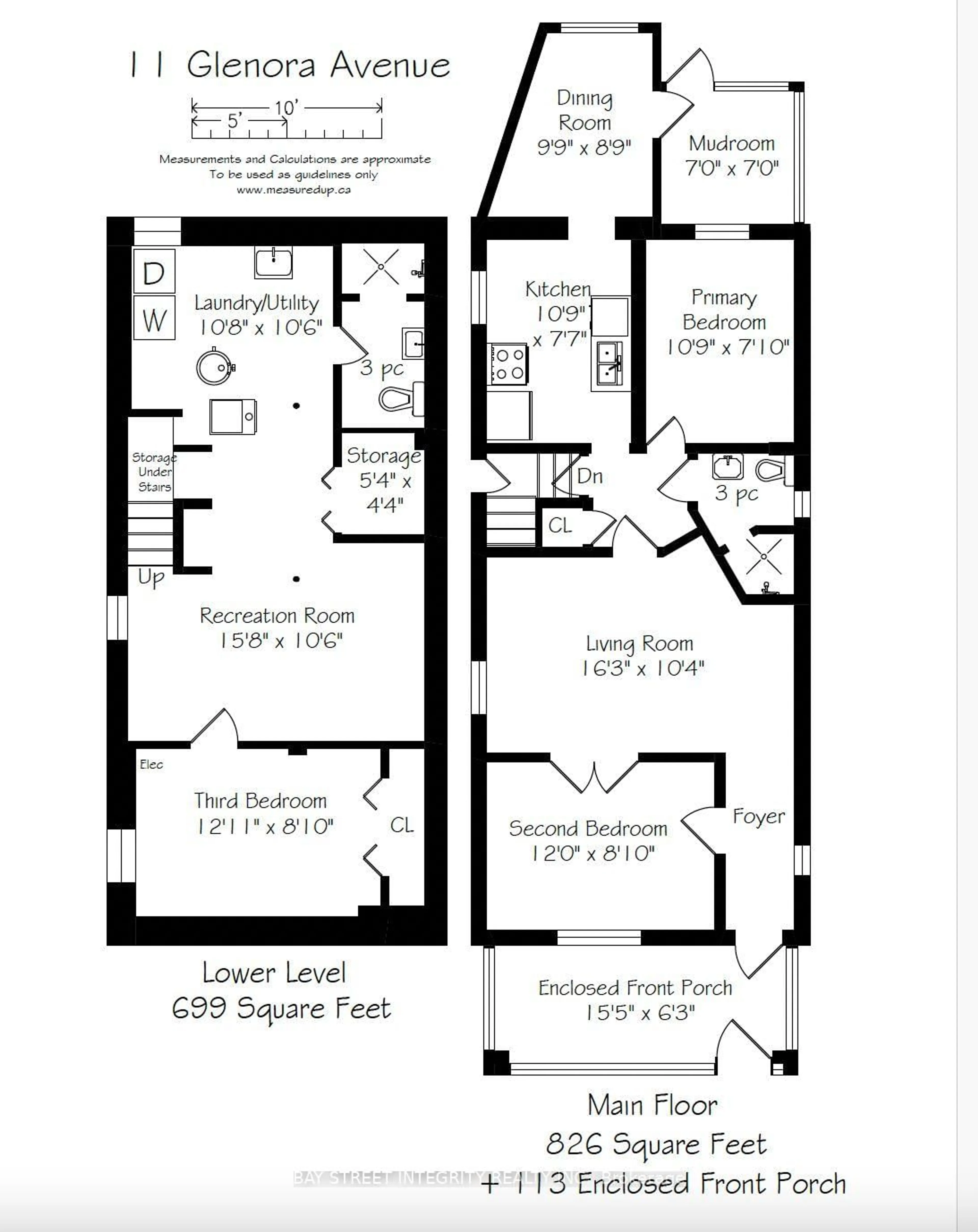 Floor plan for 11 Glenora Ave, Toronto Ontario M6C 3Y2