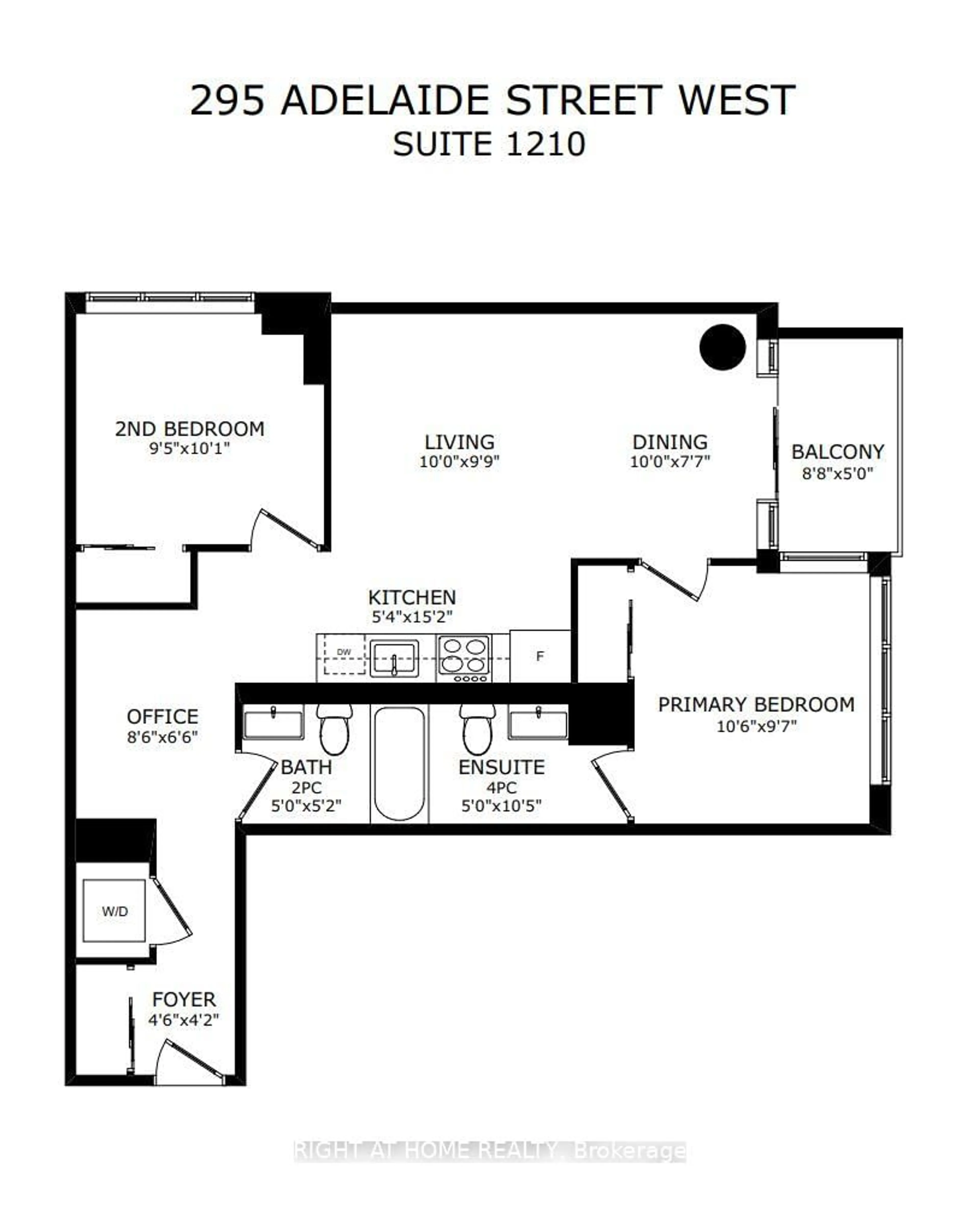Floor plan for 295 Adelaide St #1210, Toronto Ontario M5V 0L4