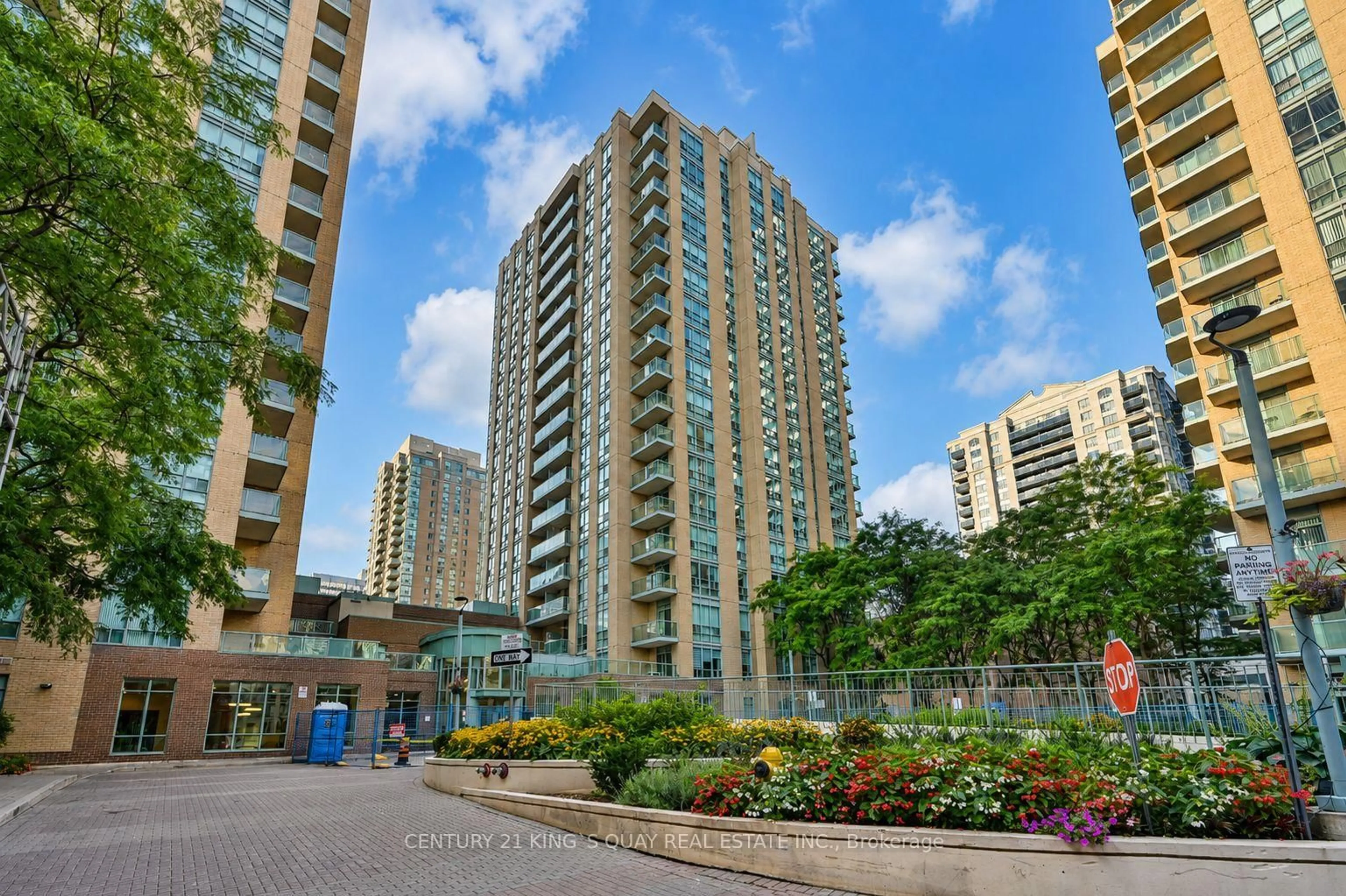 Patio, city buildings view from balcony for 26 Olive Ave #503, Toronto Ontario M2N 7G7