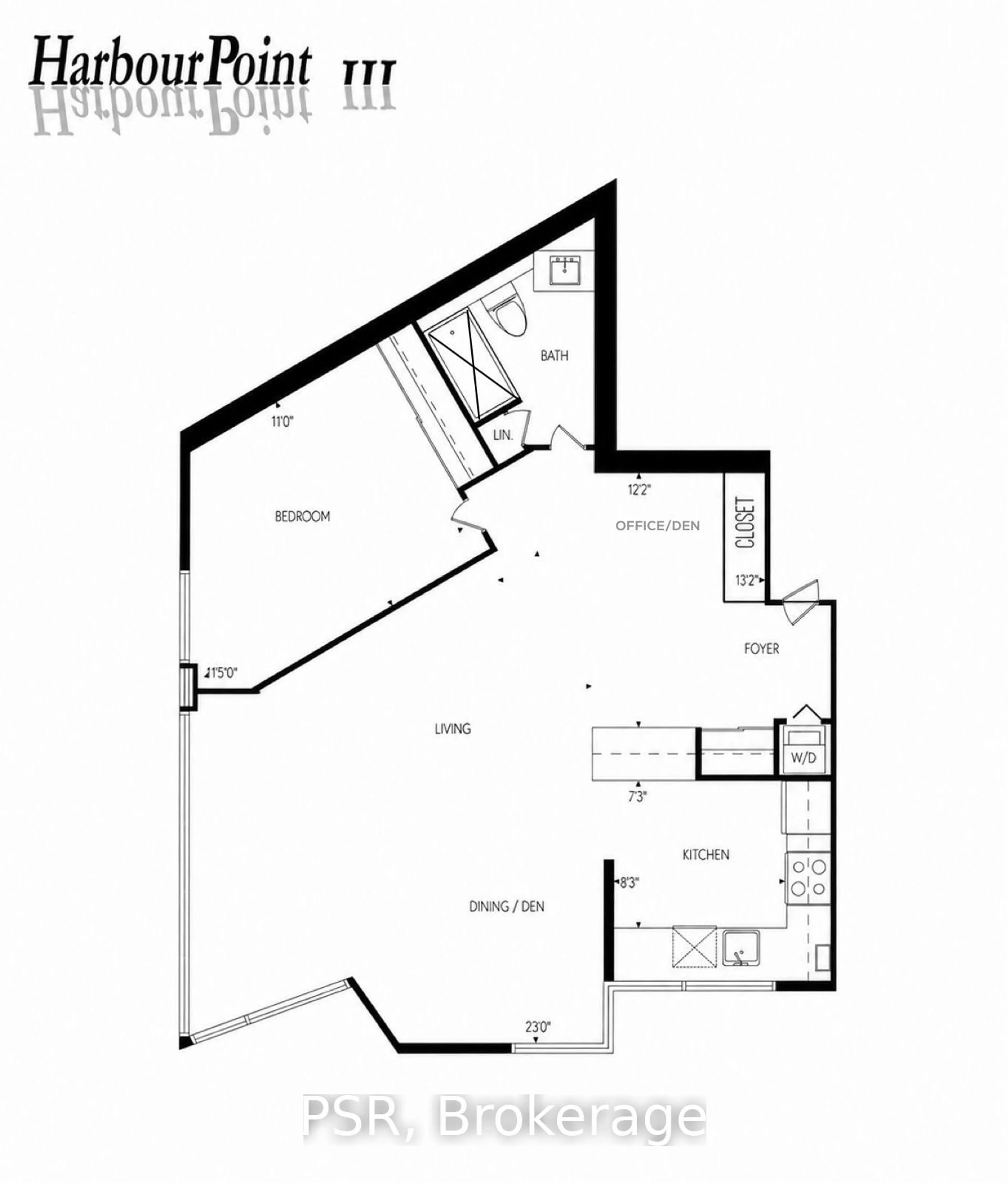 Floor plan for 270 Queens Quay #702, Toronto Ontario M5J 2N4