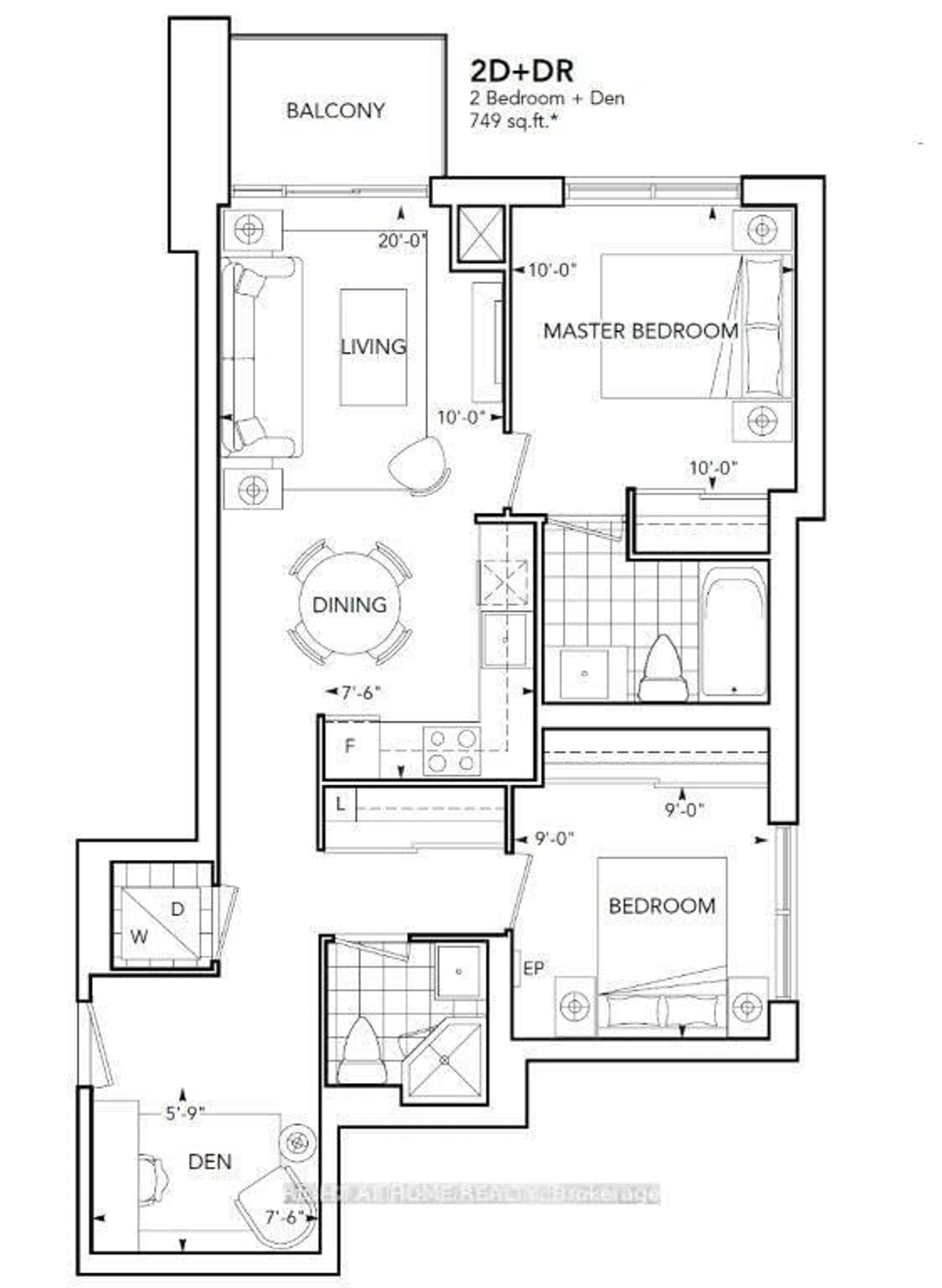 Floor plan for 55 Ann O'reilly Rd #1702, Toronto Ontario M2J 0E1