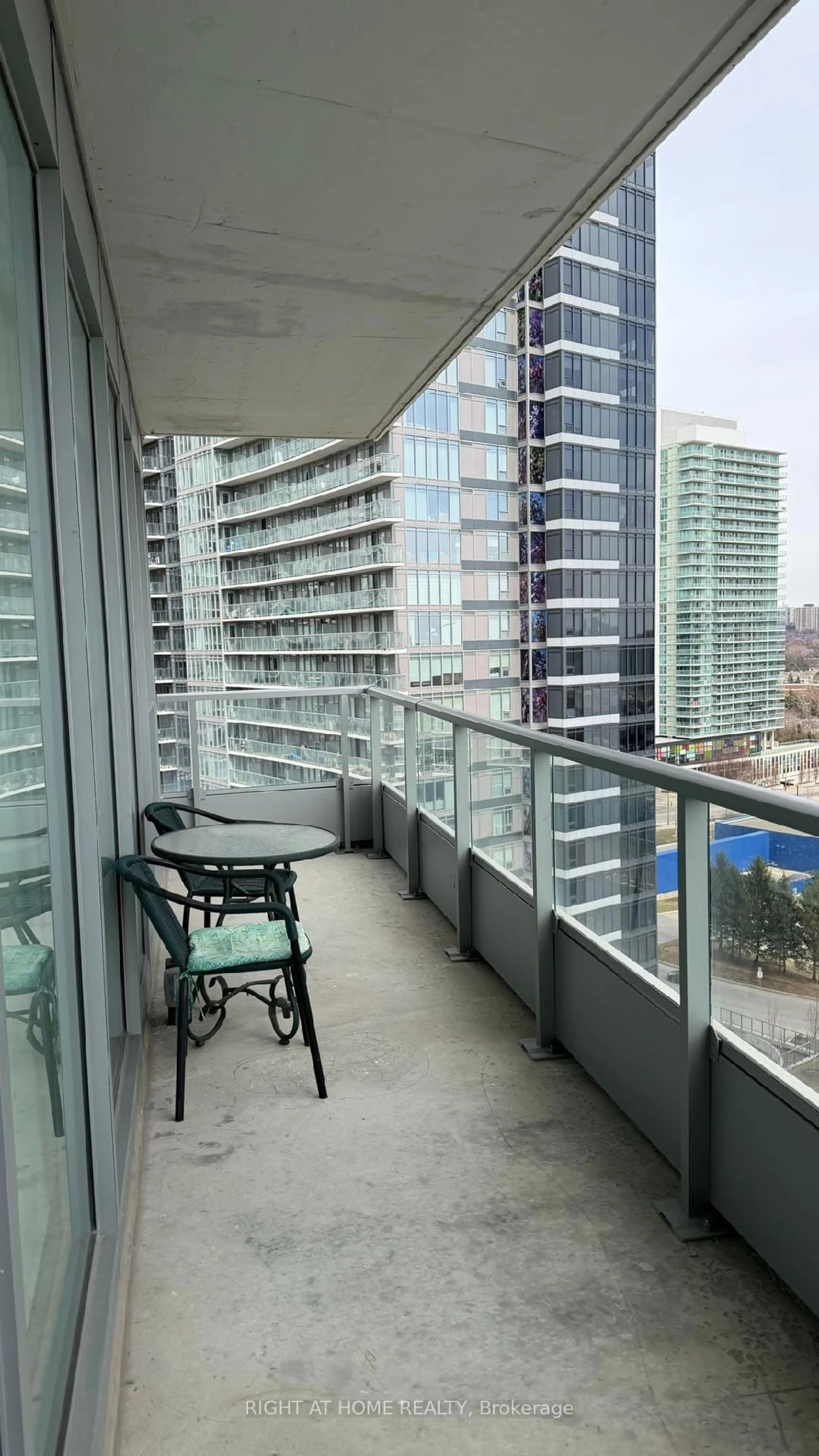 Balcony in the apartment, city buildings view from balcony for 115 McMahon Dr #1005, Toronto Ontario M2K 0E3