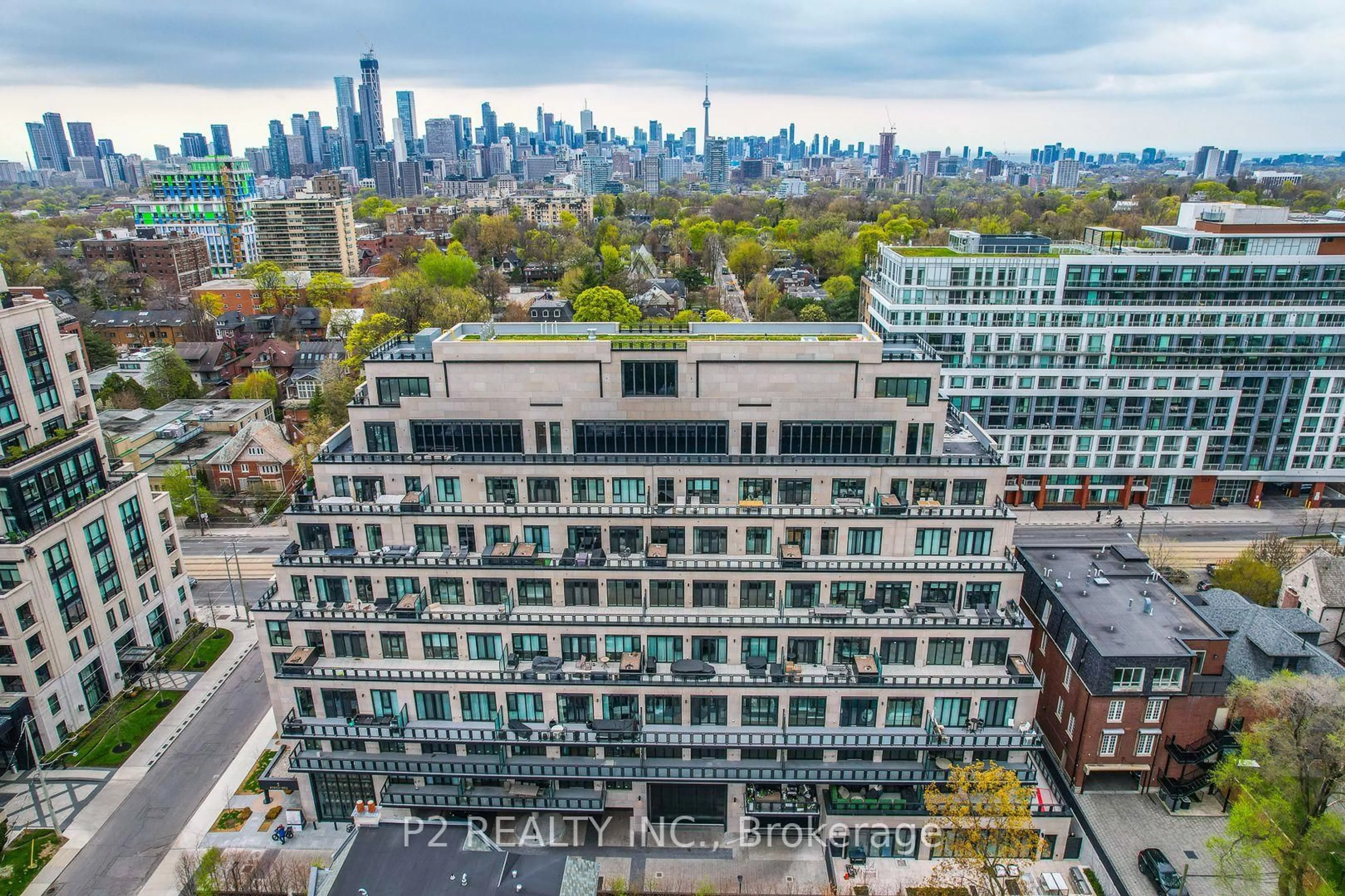 A pic from outside/outdoor area/front of a property/back of a property/a pic from drone, city buildings view from balcony for 2 Forest Hill Rd #609, Toronto Ontario M4V 2L3
