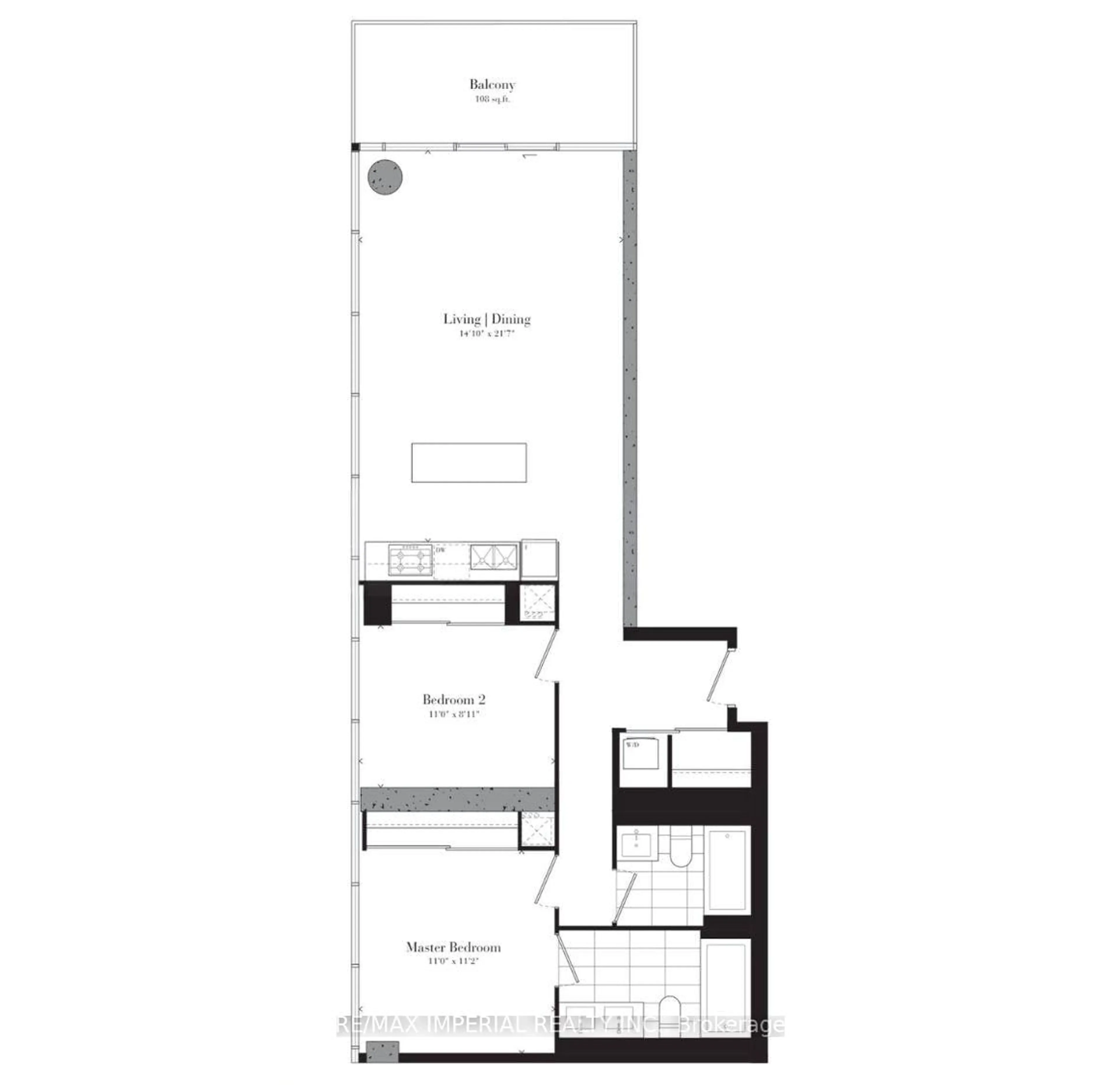 Floor plan for 224 King St #1804, Toronto Ontario M5H 0A6