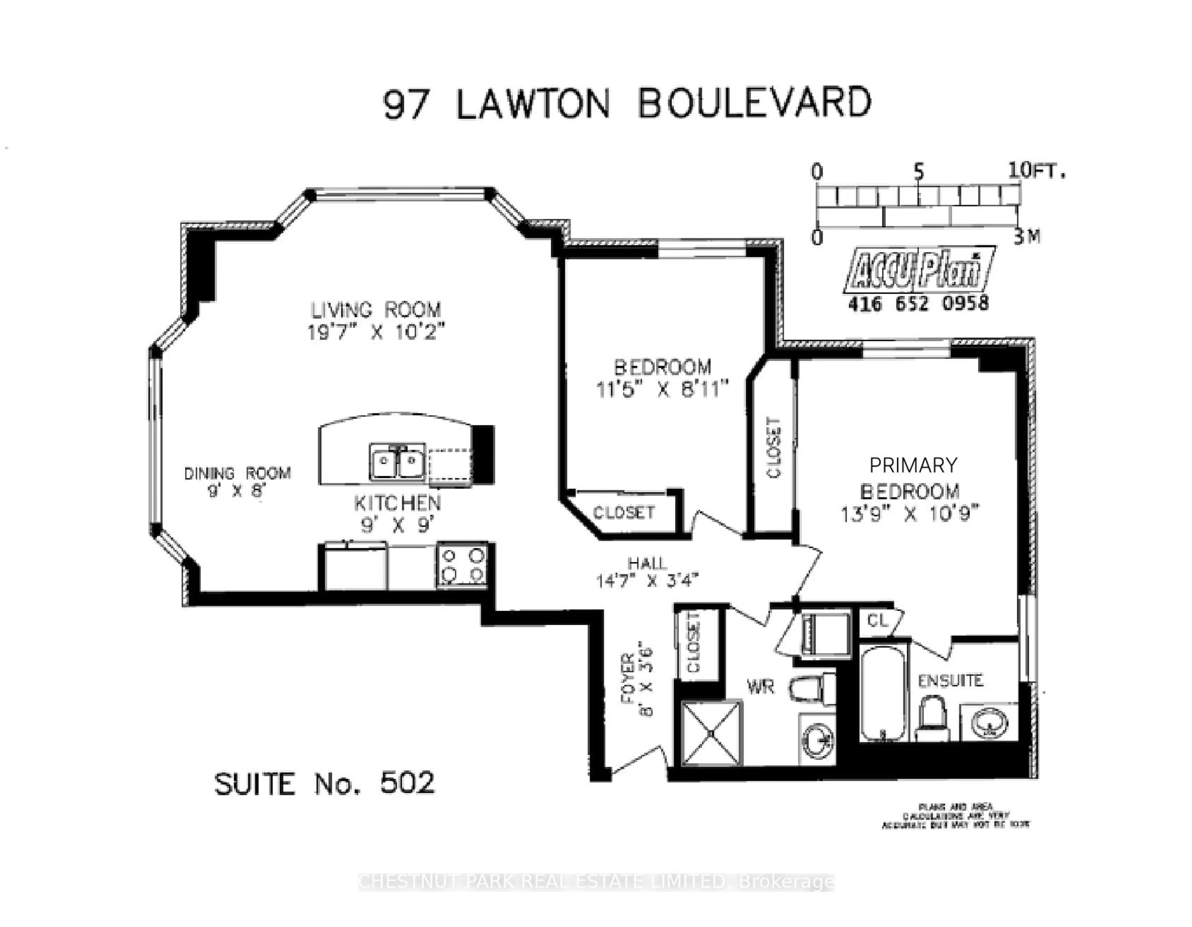 Floor plan for 97 Lawton Blvd #502, Toronto Ontario M4V 1Z6