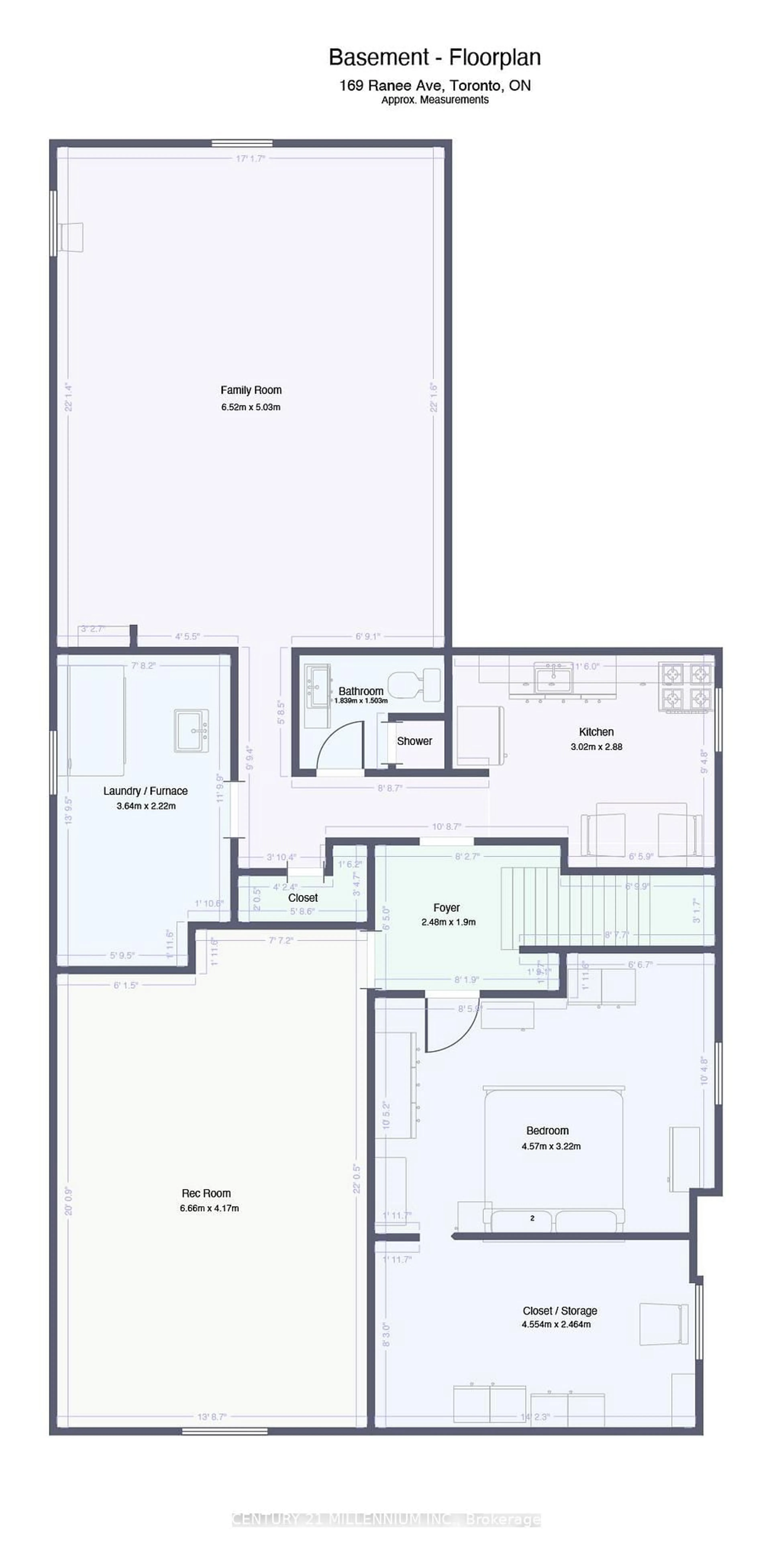 Floor plan for 169 Ranee Ave, Toronto Ontario M6A 1N3
