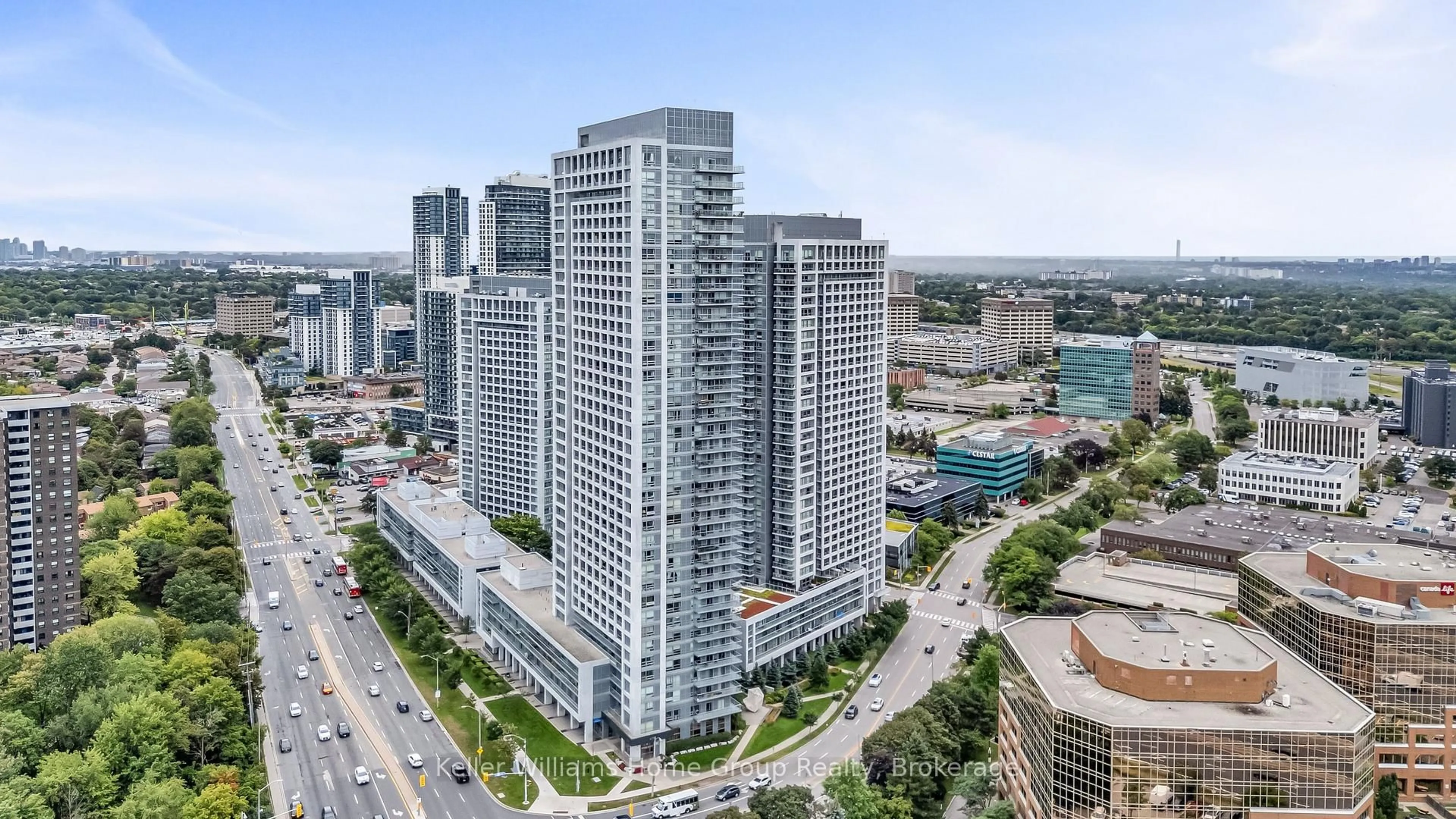 A pic from outside/outdoor area/front of a property/back of a property/a pic from drone, city buildings view from balcony for 2015 Sheppard Ave #3410, Toronto Ontario M2J 0B3