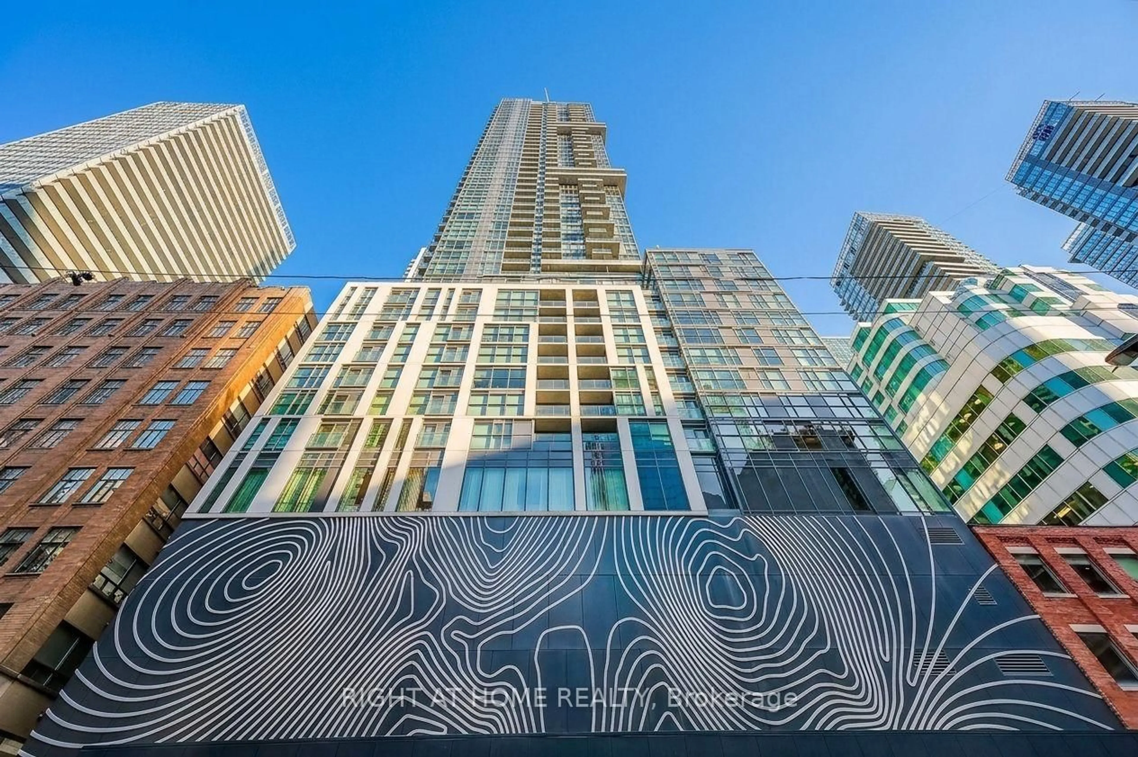 A pic from outside/outdoor area/front of a property/back of a property/a pic from drone, city buildings view from balcony for 87 Peter St #4606, Toronto Ontario M5V 2G5