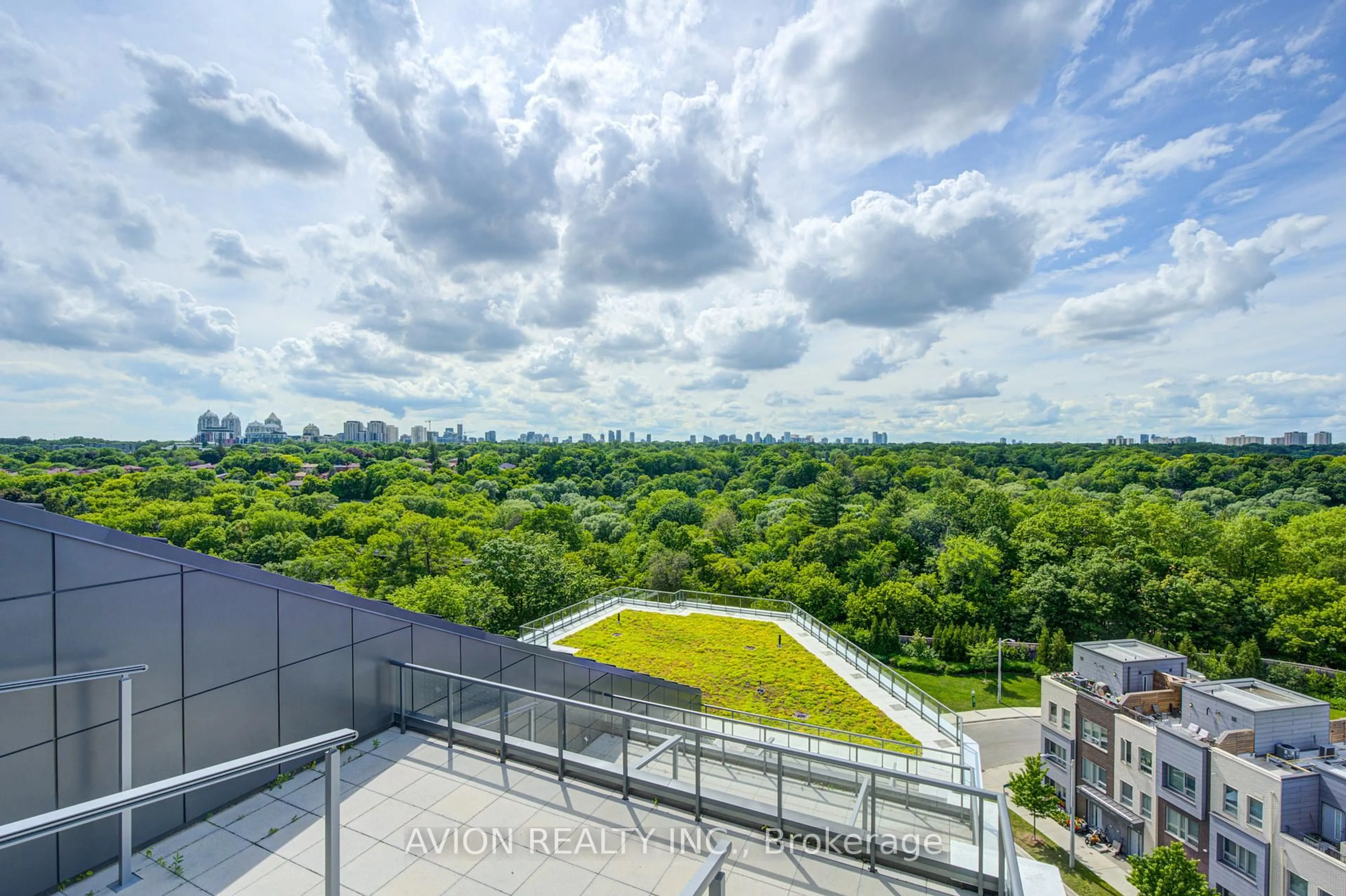 A pic from outside/outdoor area/front of a property/back of a property/a pic from drone, city buildings view from balcony for 25 Adra Grado Way #1019, Toronto Ontario M2J 0H6