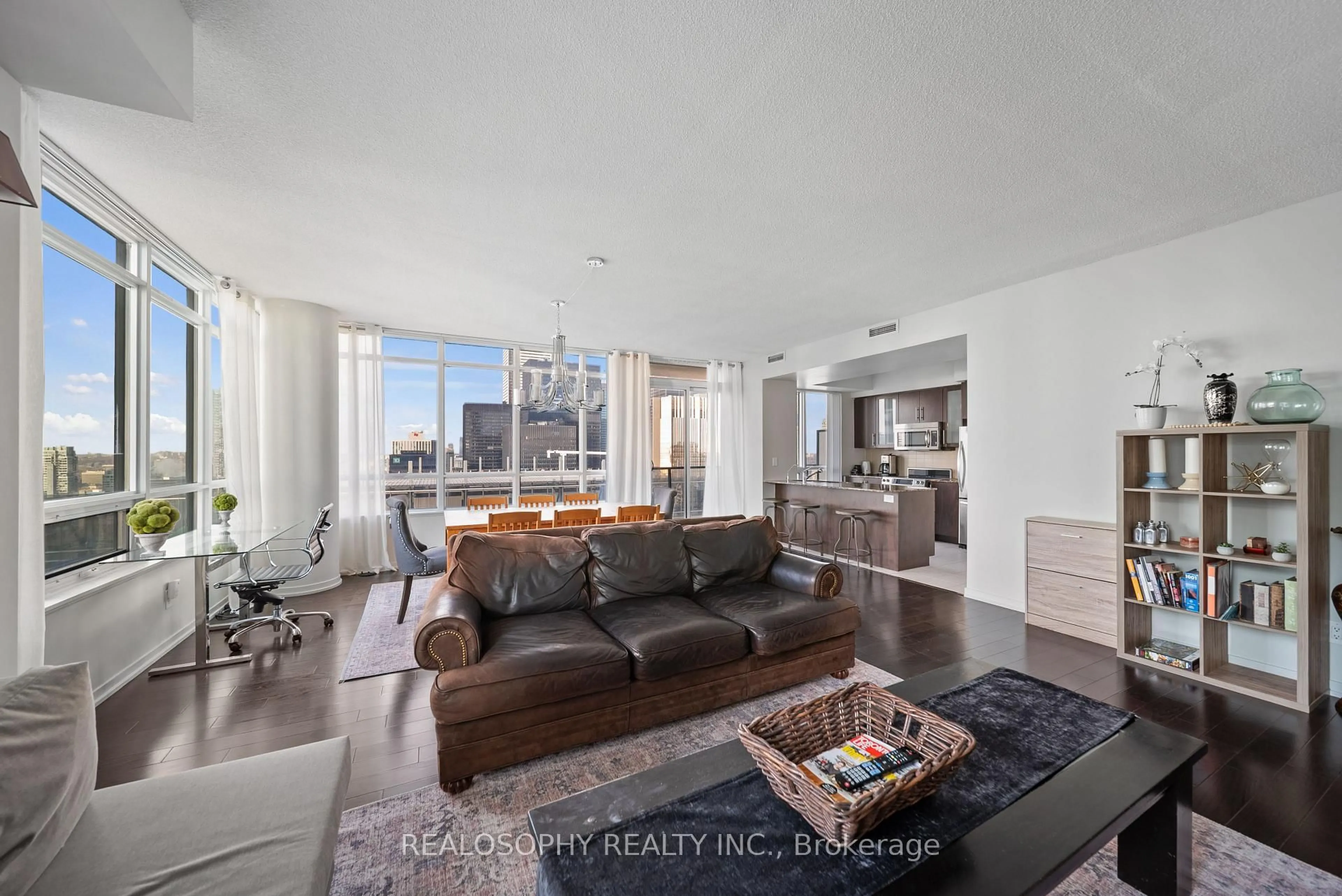 Living room with furniture, unknown for 65 Bremner Blvd #4305, Toronto Ontario M5J 0A7