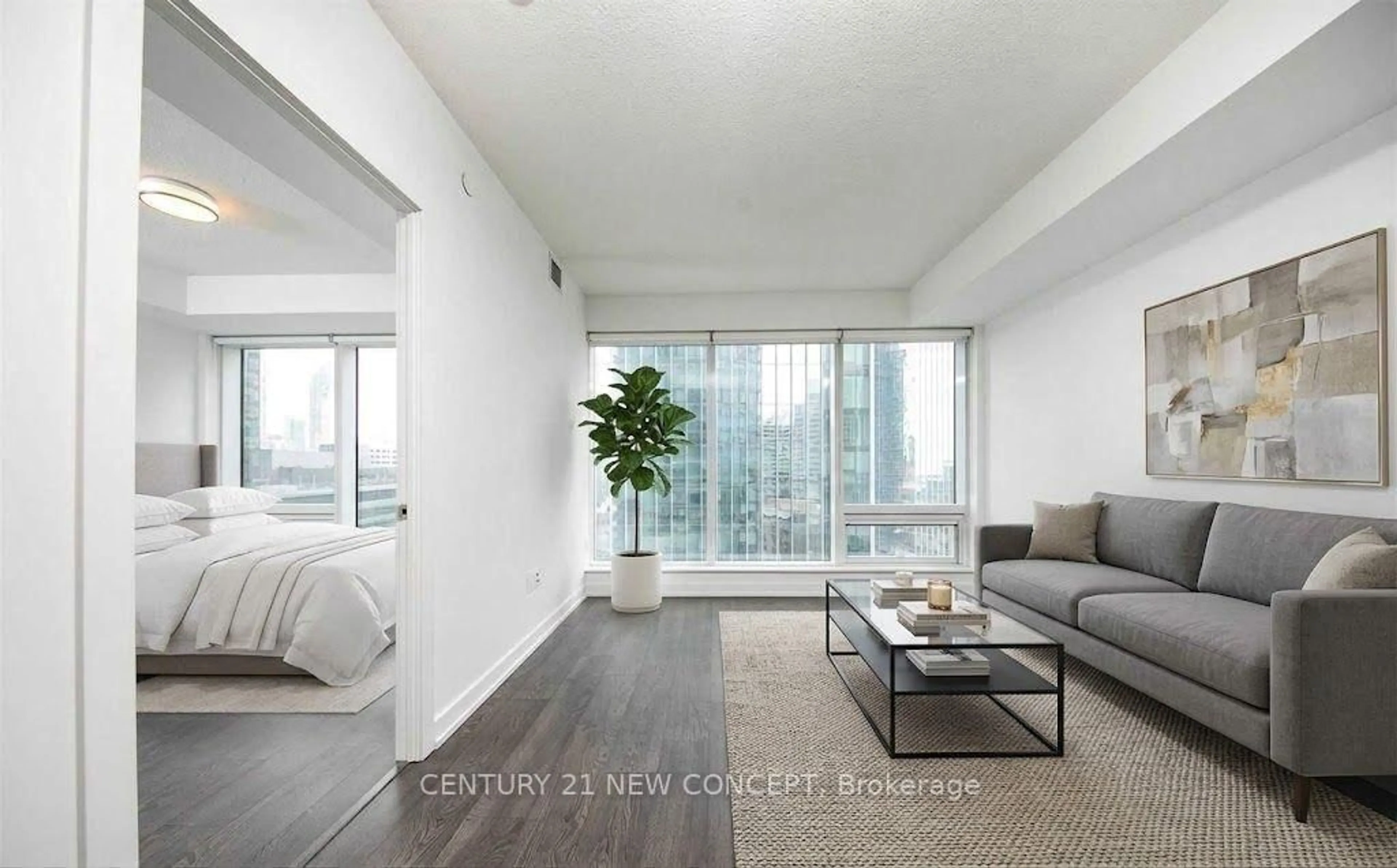 Living room with furniture, unknown for 10 York St #1404, Toronto Ontario M5J 0E1