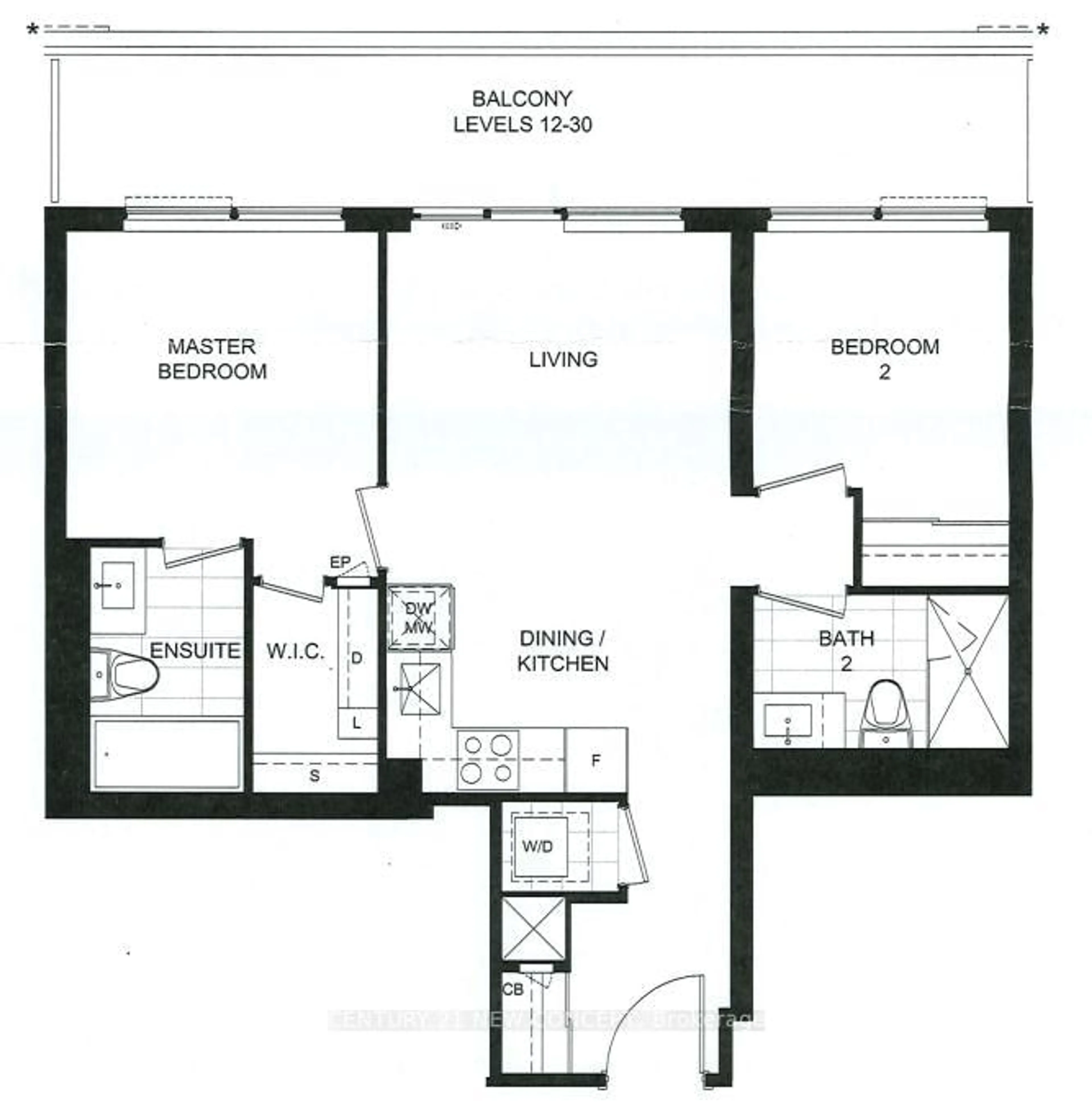 Floor plan for 7 Golden Lion Hts #2905, Toronto Ontario M2M 0C1